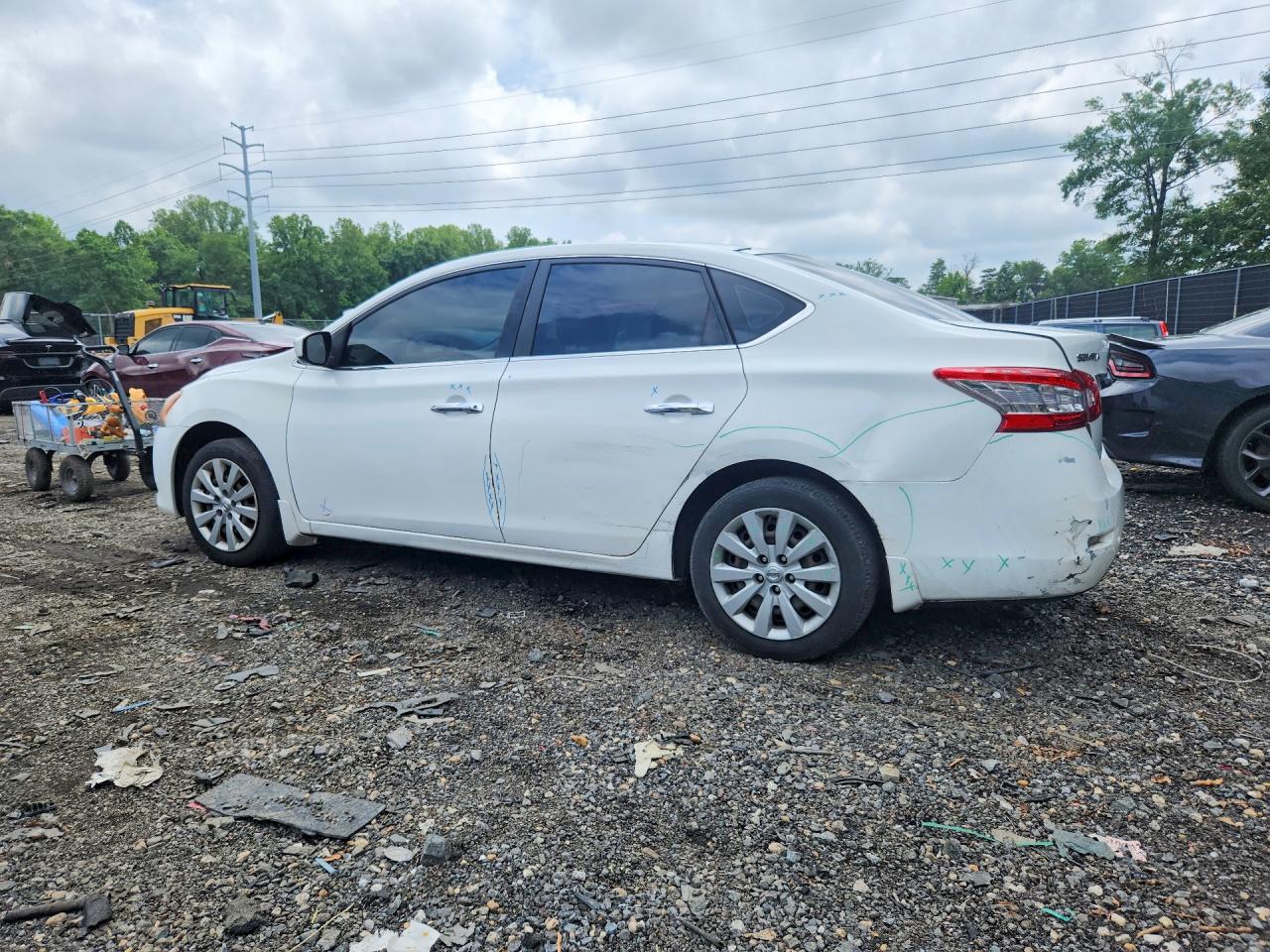 2015 Nissan Sentra S White vin: 3N1AB7AP9FY284975