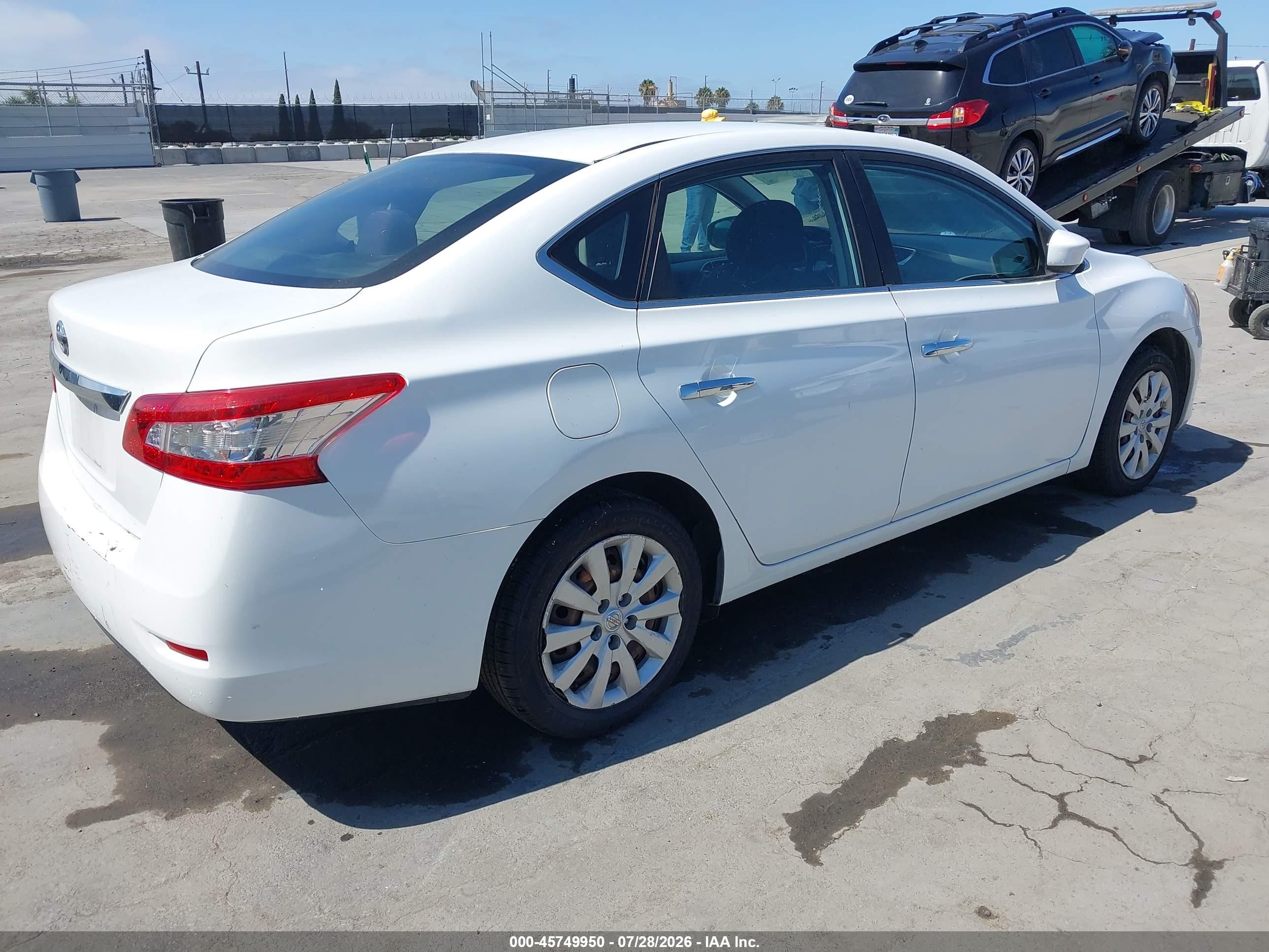 2015 Nissan Sentra S White vin: 3N1AB7AP9FY290744