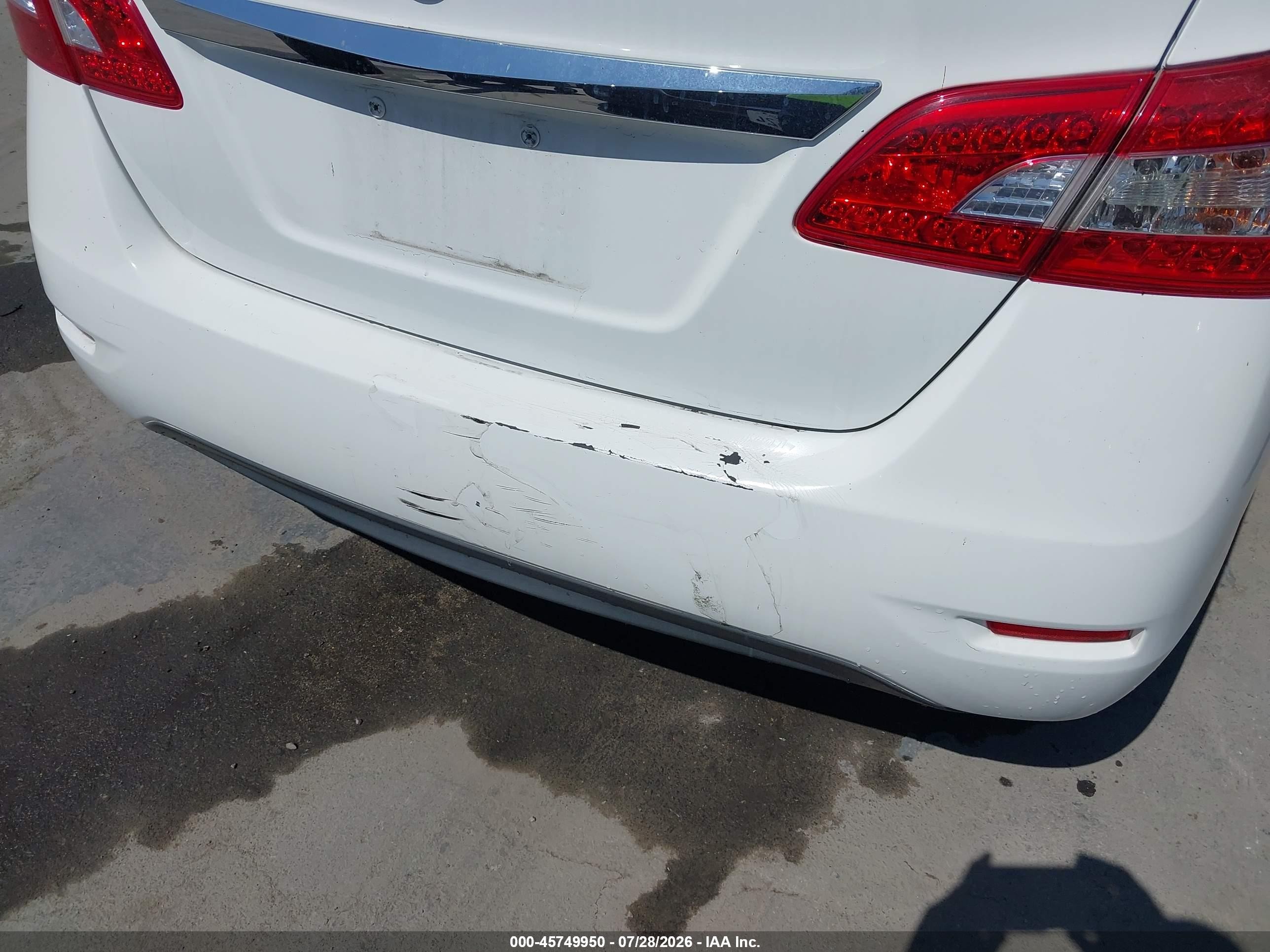 2015 Nissan Sentra S White vin: 3N1AB7AP9FY290744