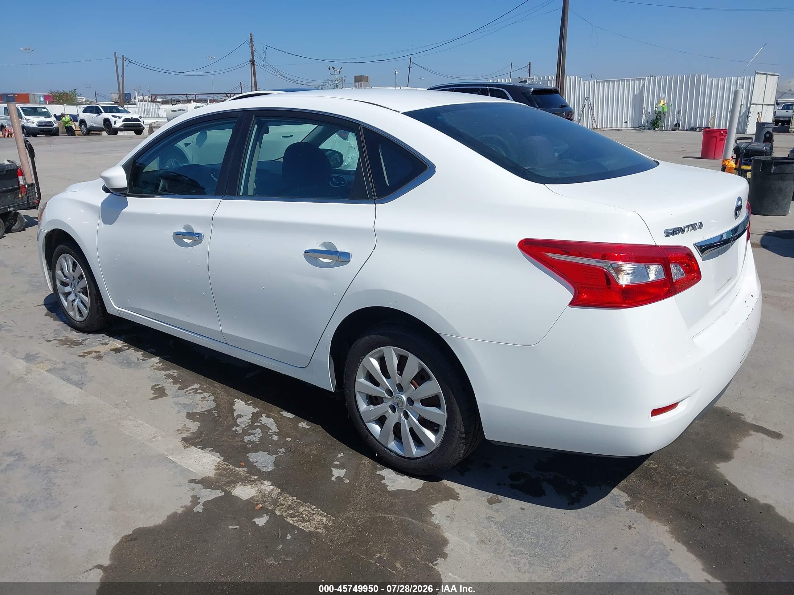 2015 Nissan Sentra S White vin: 3N1AB7AP9FY290744