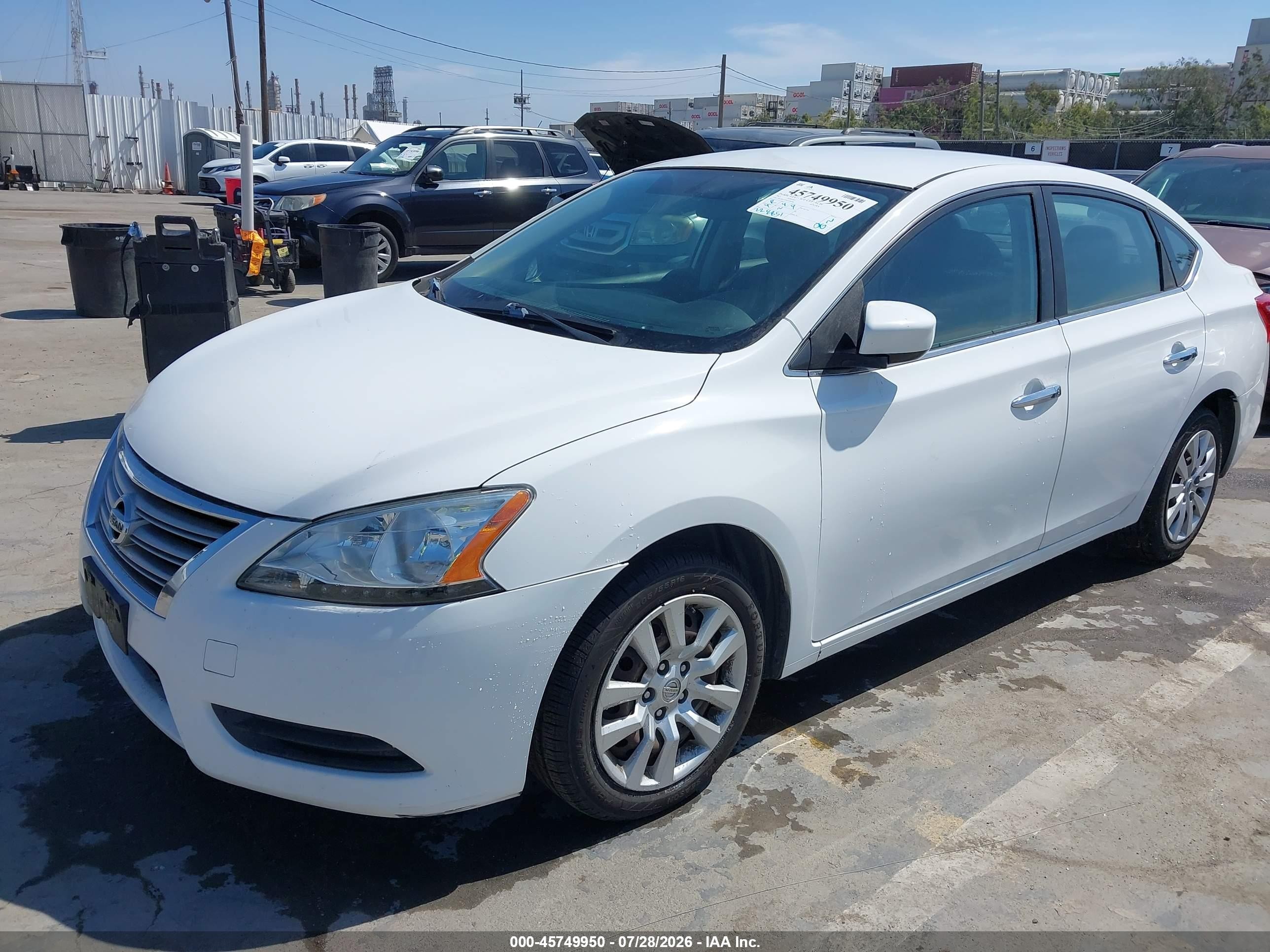 2015 Nissan Sentra S White vin: 3N1AB7AP9FY290744