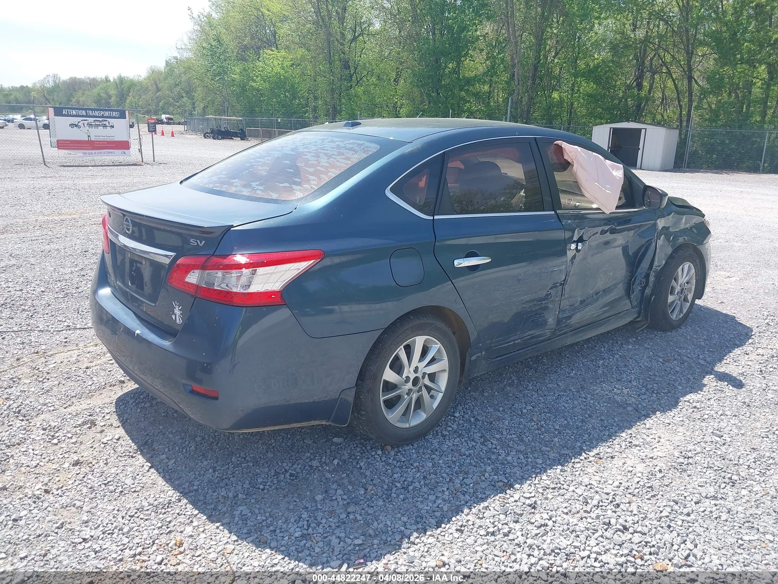 2015 Nissan Sentra Sv Blue vin: 3N1AB7AP9FY295605
