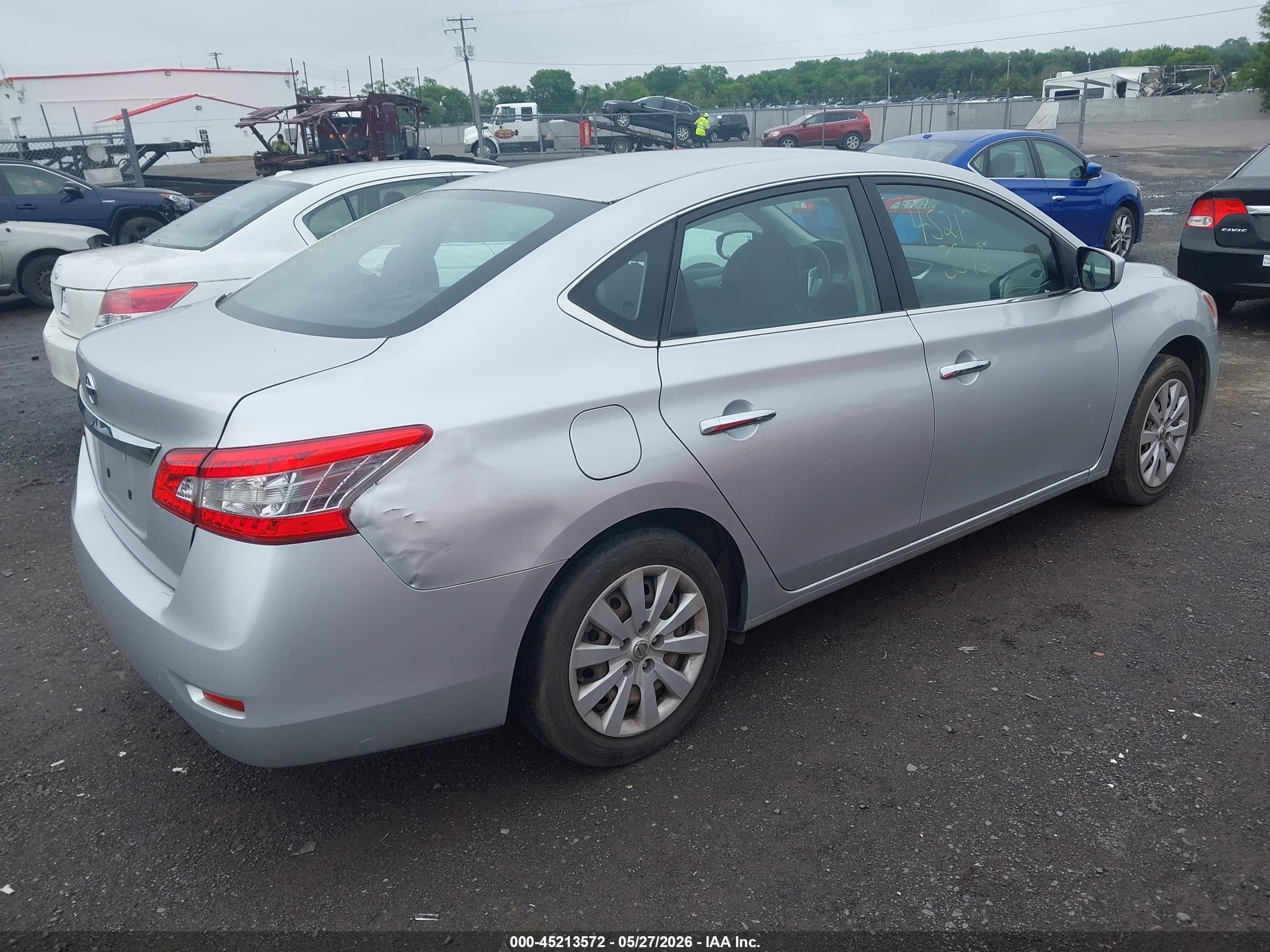 2015 Nissan Sentra S Silver vin: 3N1AB7AP9FY305937