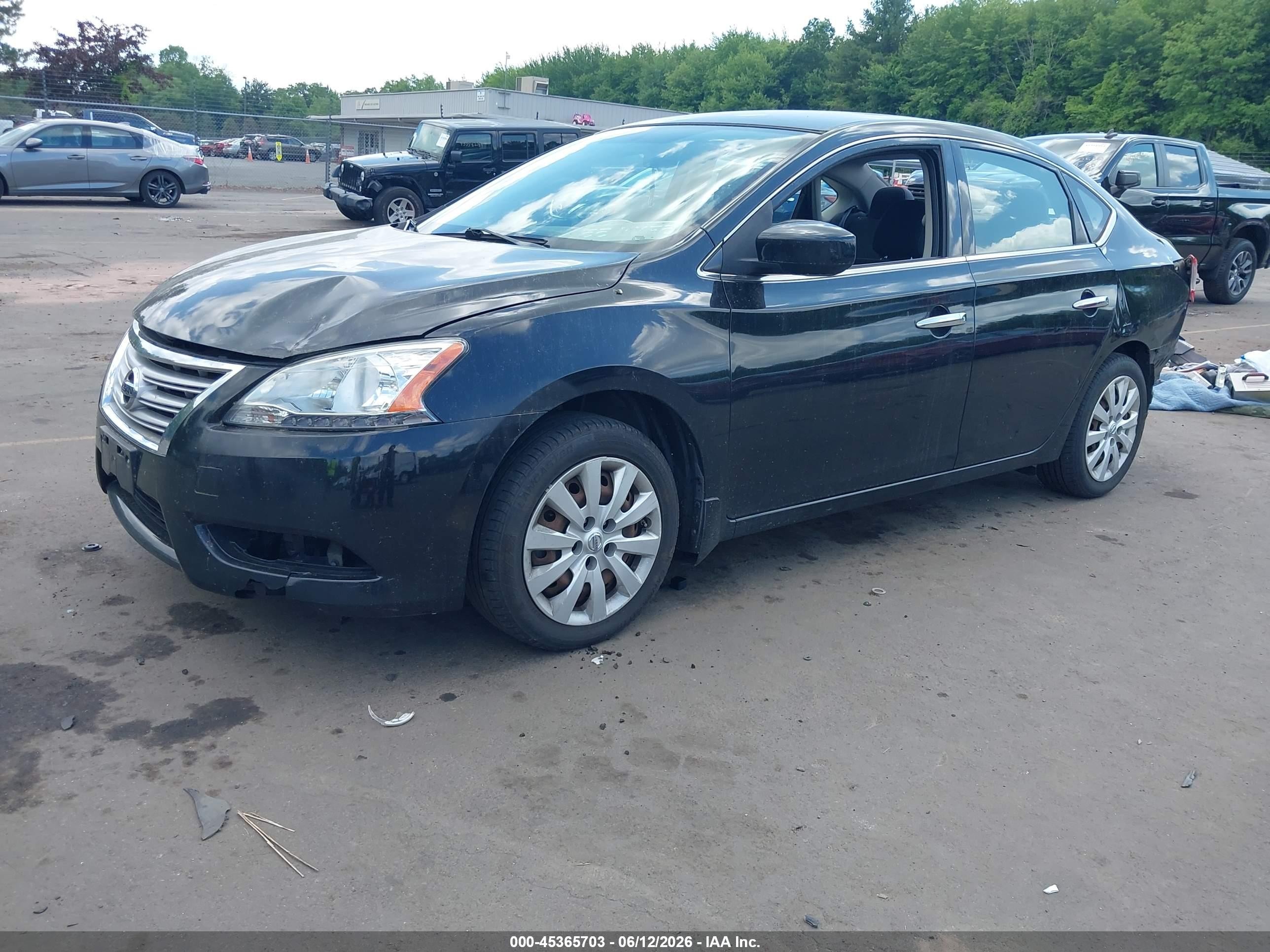 2015 Nissan Sentra S Black vin: 3N1AB7AP9FY313732