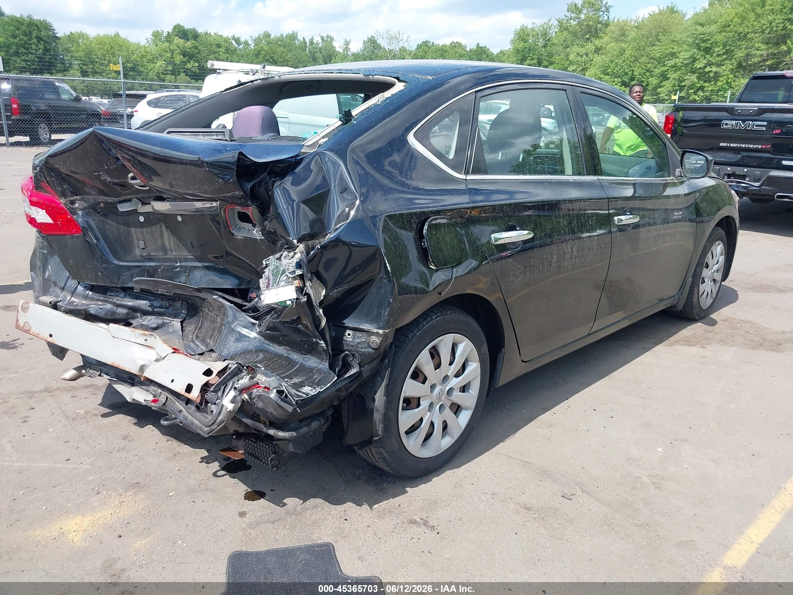 2015 Nissan Sentra S Black vin: 3N1AB7AP9FY313732