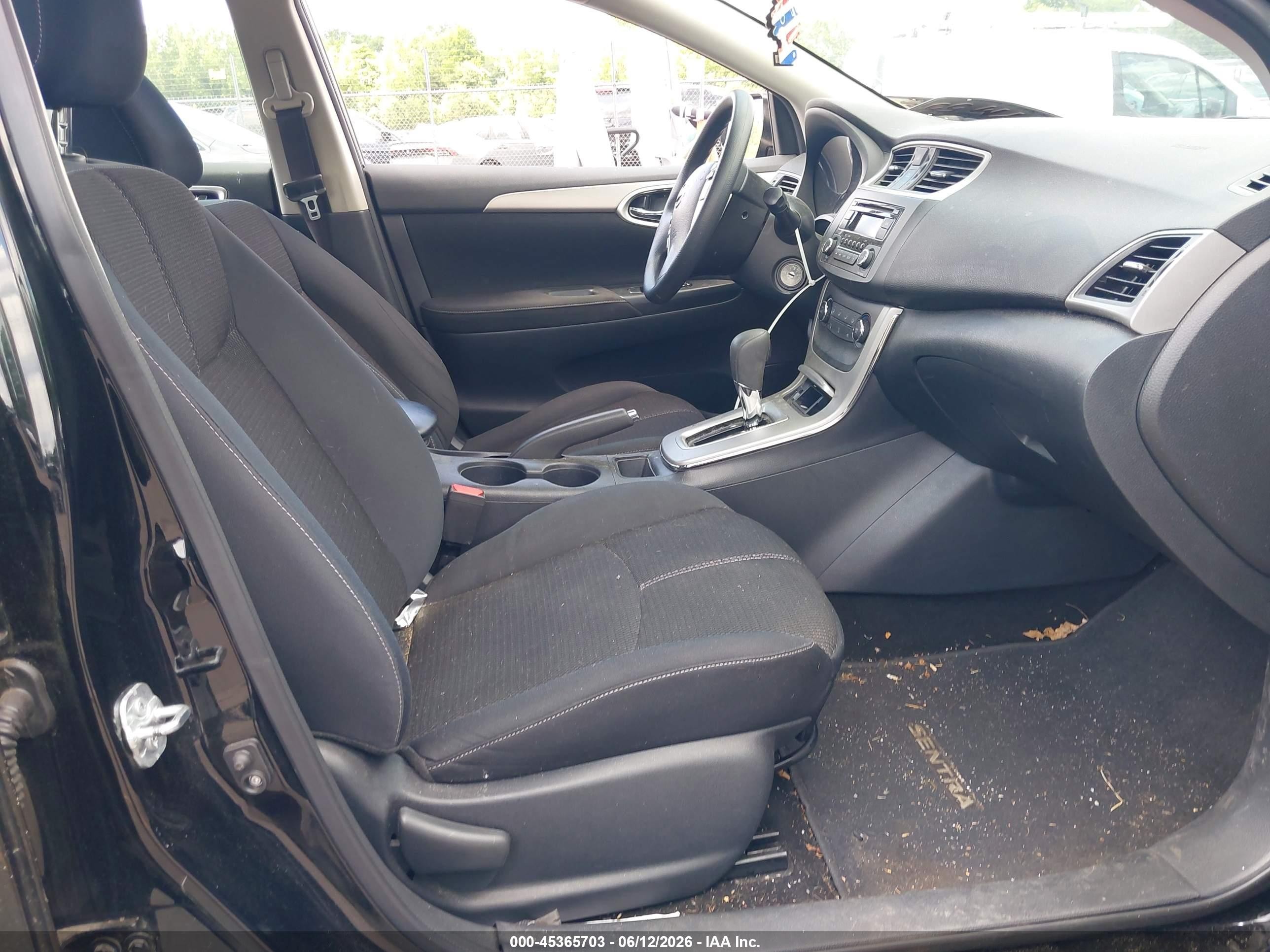 2015 Nissan Sentra S Black vin: 3N1AB7AP9FY313732