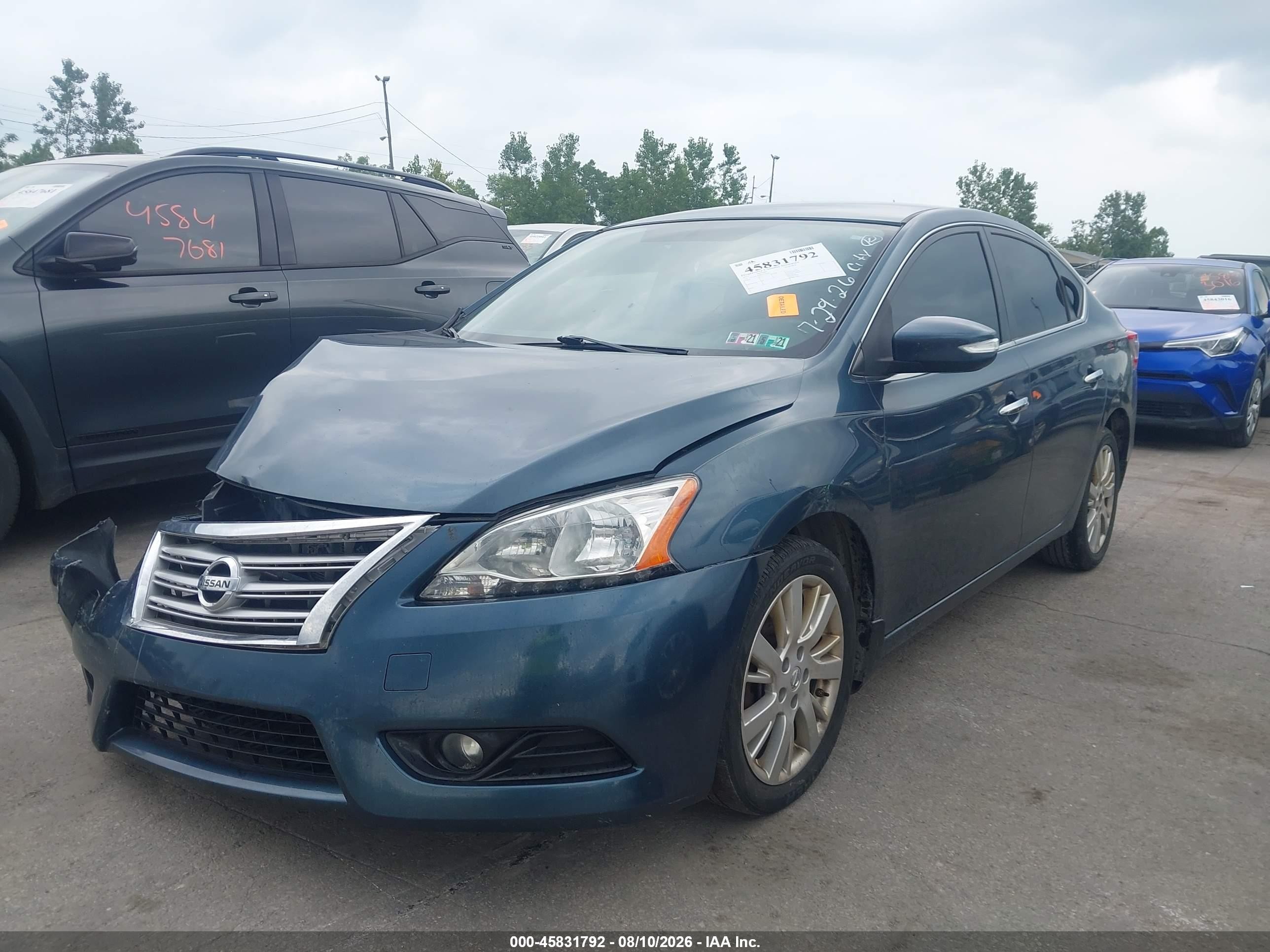 2015 Nissan Sentra Sl Blue vin: 3N1AB7AP9FY335780