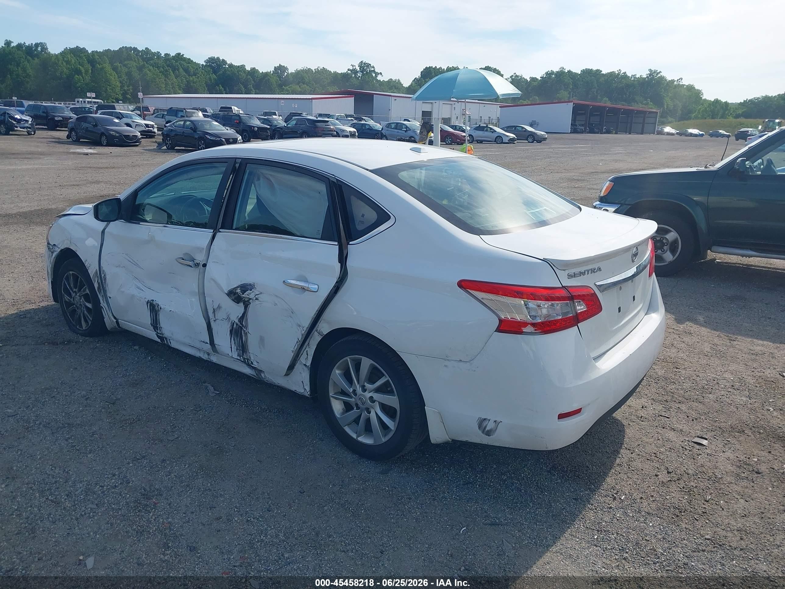 2015 Nissan Sentra Sv White vin: 3N1AB7AP9FY347931