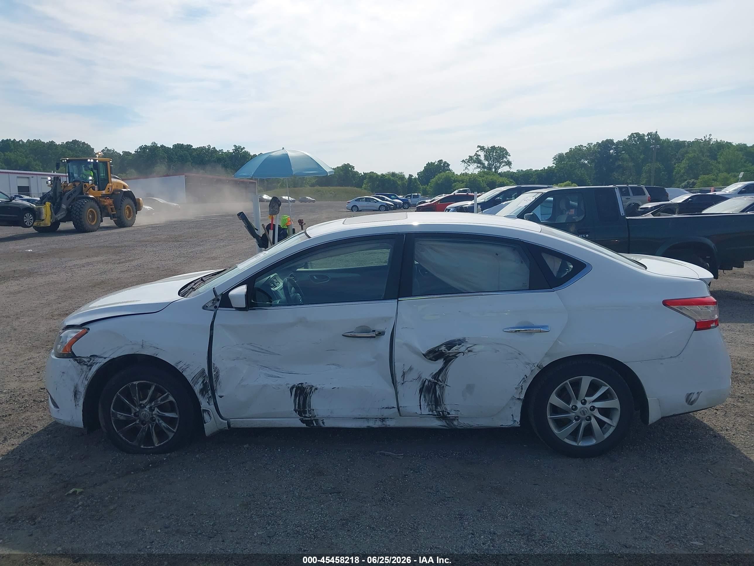 2015 Nissan Sentra Sv White vin: 3N1AB7AP9FY347931
