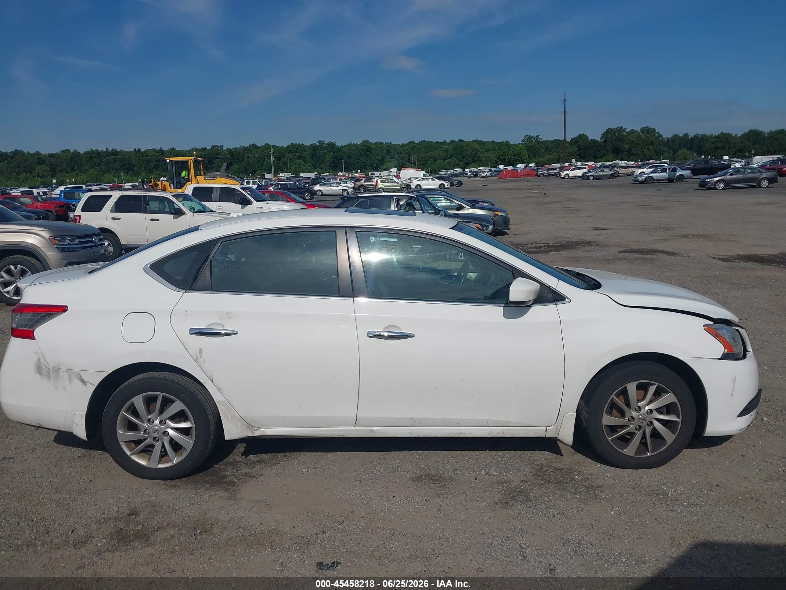 2015 Nissan Sentra Sv White vin: 3N1AB7AP9FY347931