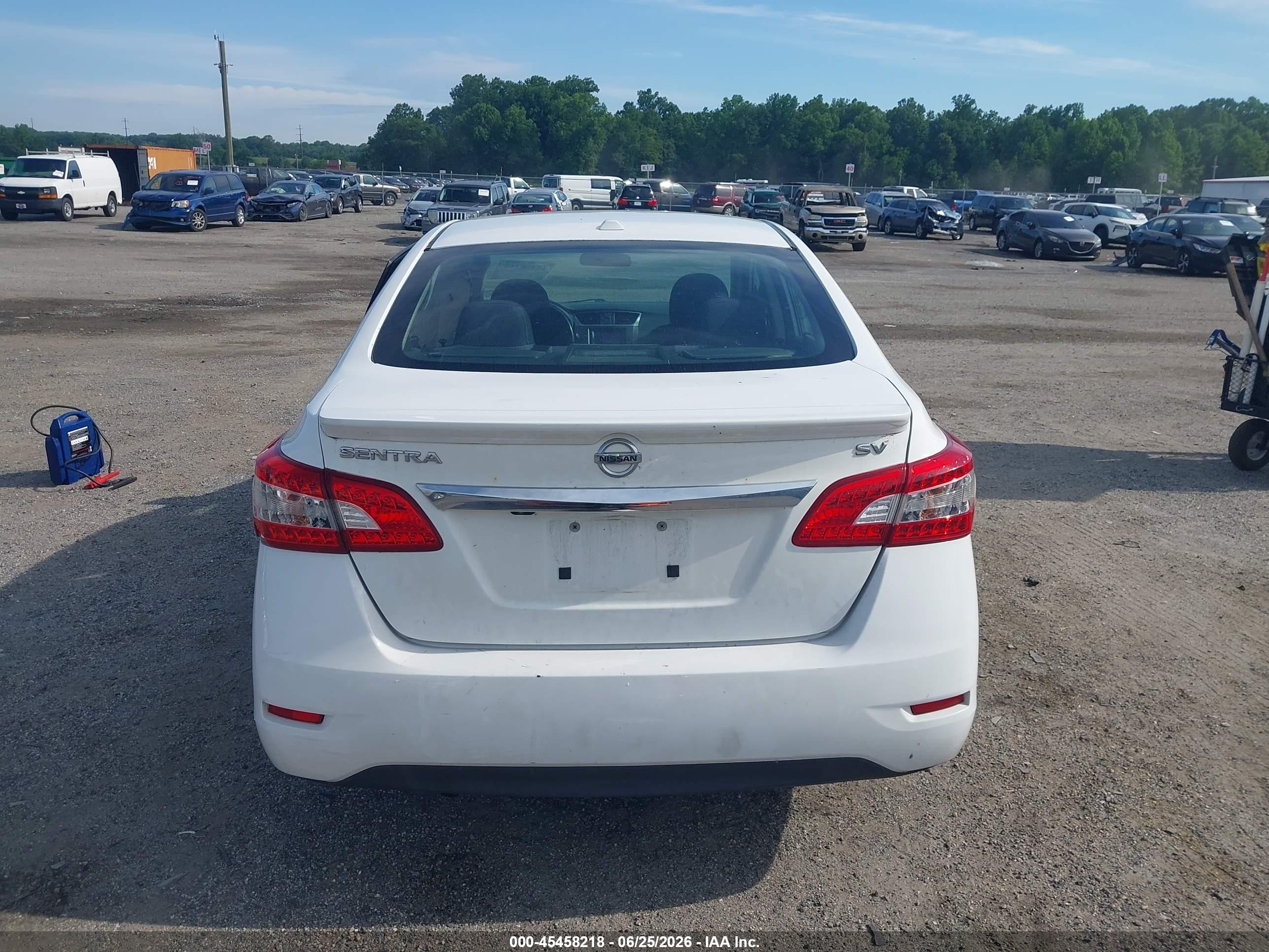 2015 Nissan Sentra Sv White vin: 3N1AB7AP9FY347931