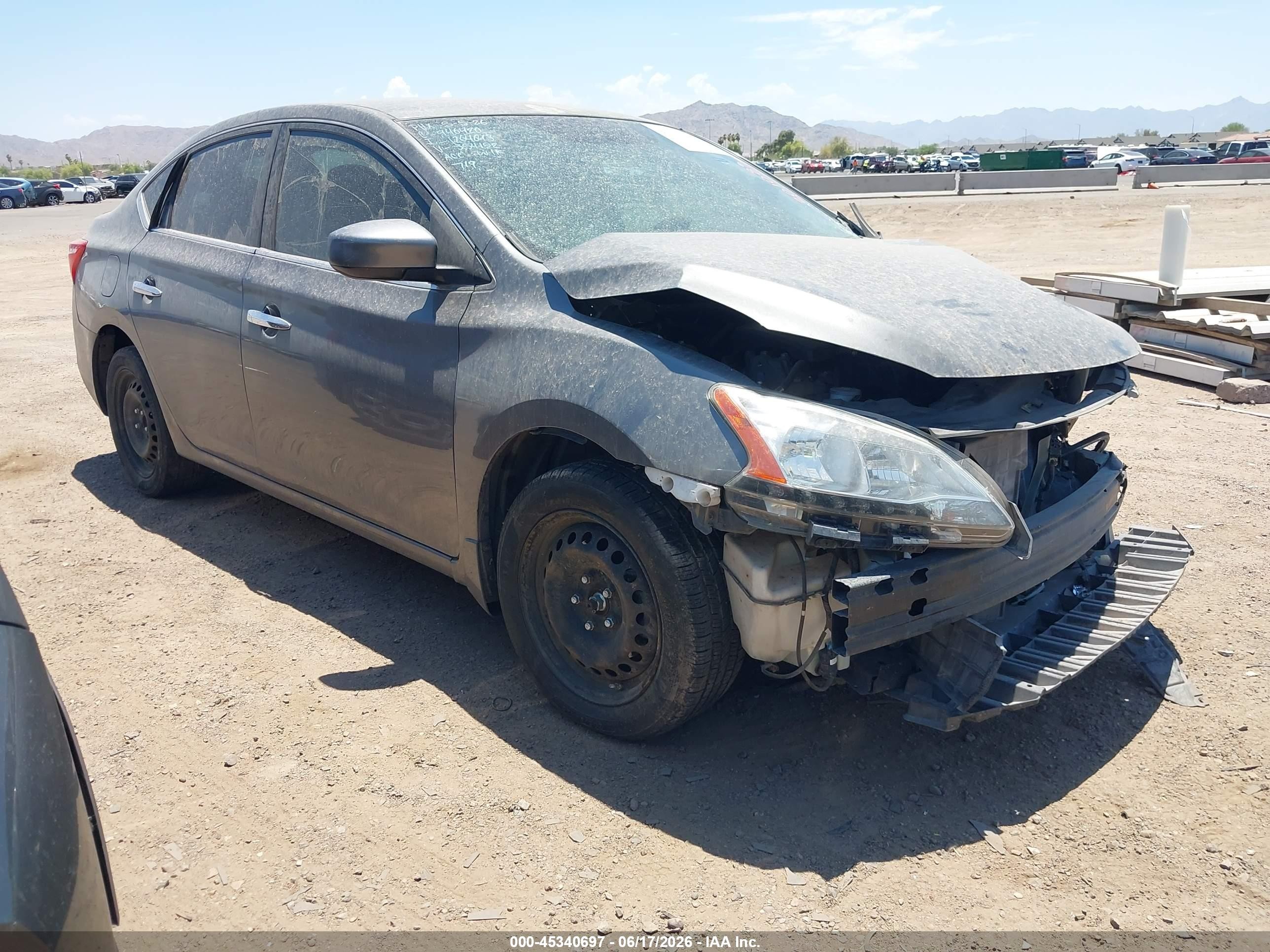 2015 Nissan Sentra S Gray vin: 3N1AB7AP9FY354152