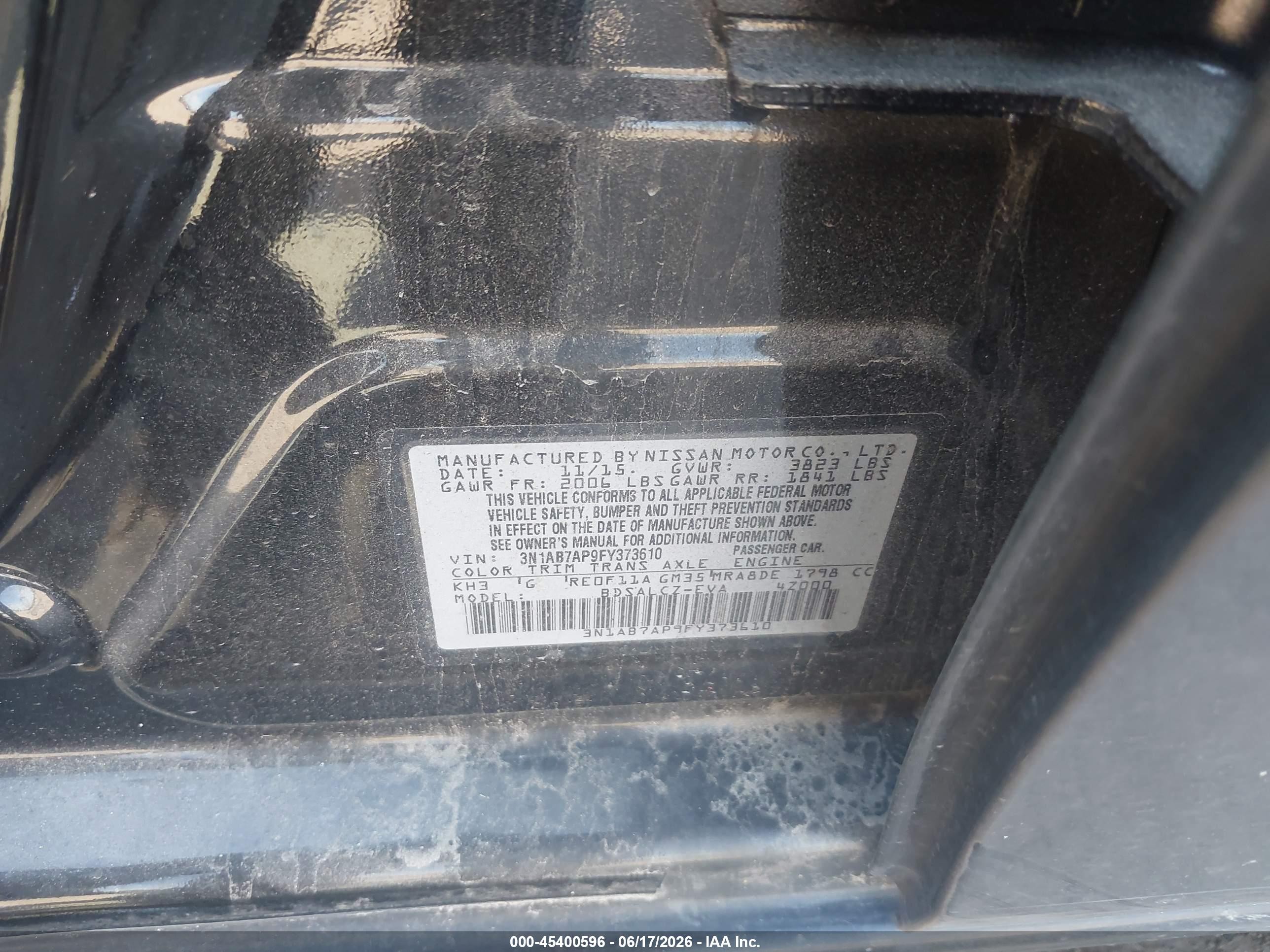 2015 Nissan Sentra S Черный vin: 3N1AB7AP9FY373610