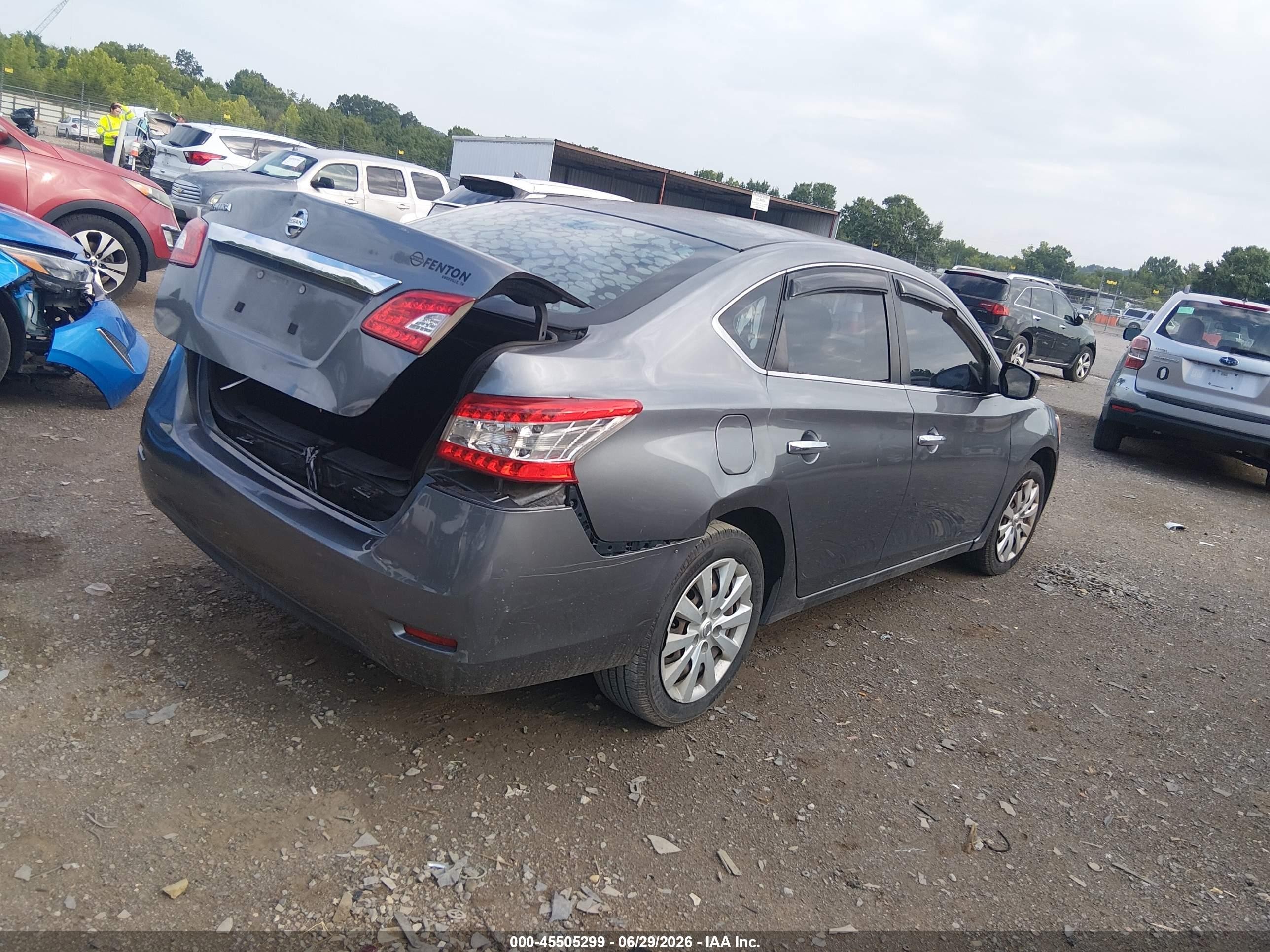 2015 Nissan Sentra S Gray vin: 3N1AB7AP9FY383862