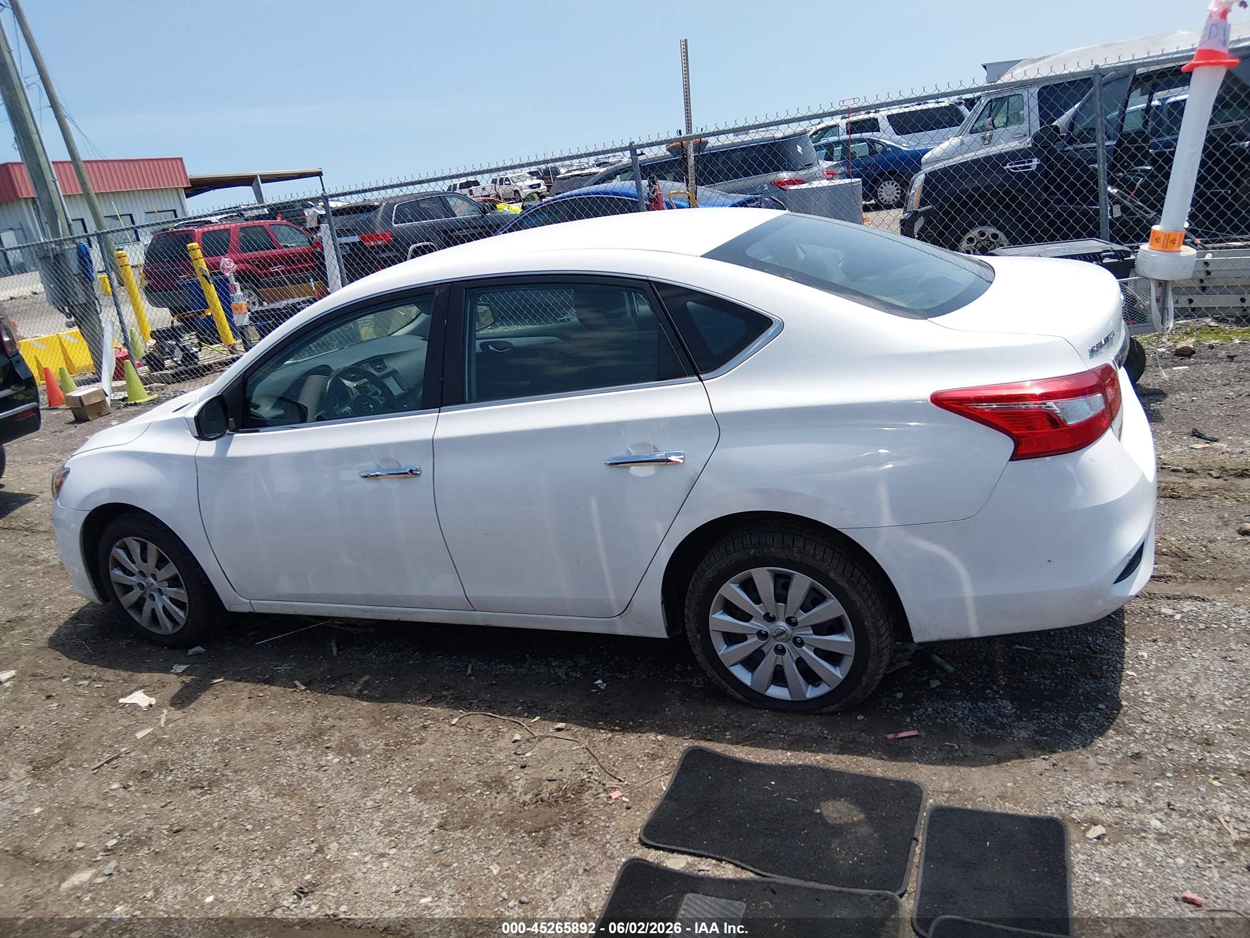 2019 Nissan Sentra S White vin: 3N1AB7AP9KY309657
