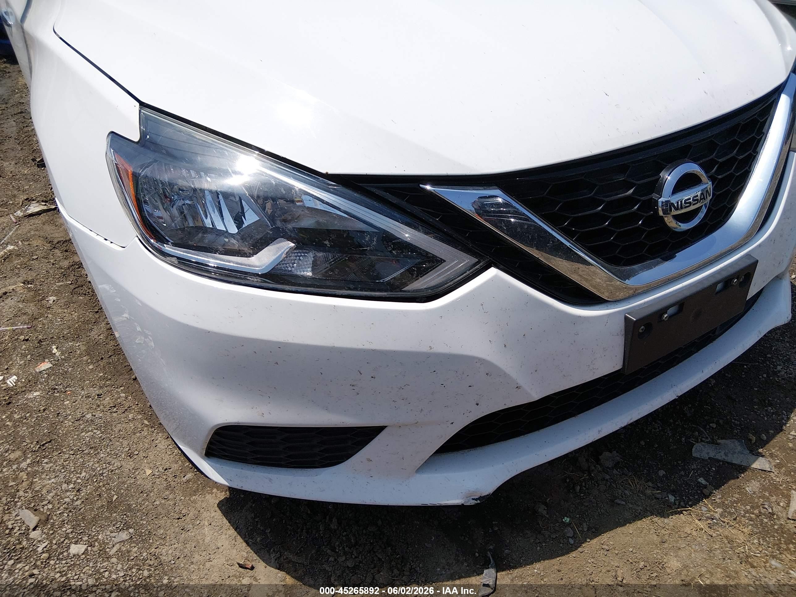 2019 Nissan Sentra S White vin: 3N1AB7AP9KY309657