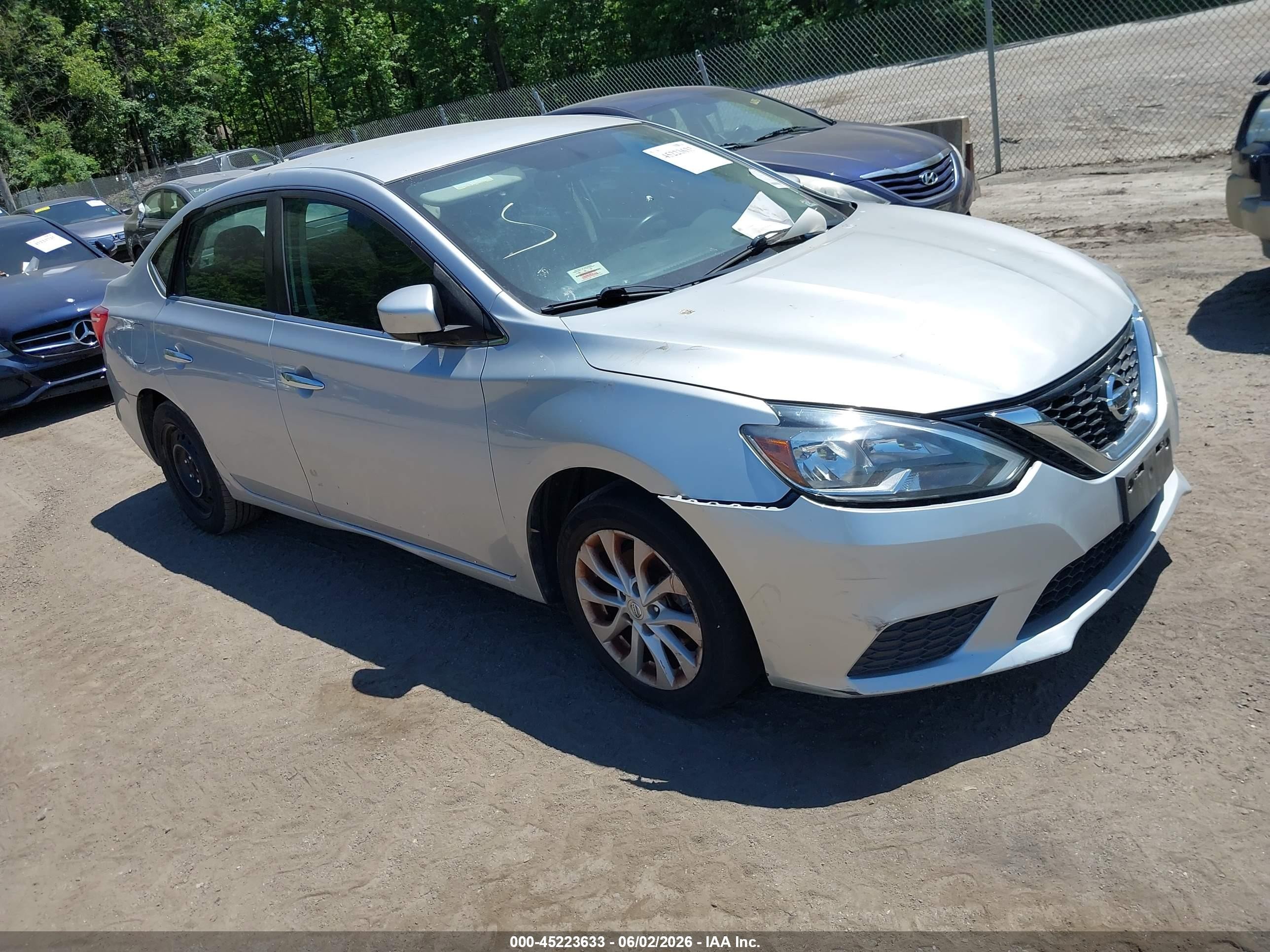 2019 Nissan Sentra Sv Silver vin: 3N1AB7AP9KY324031