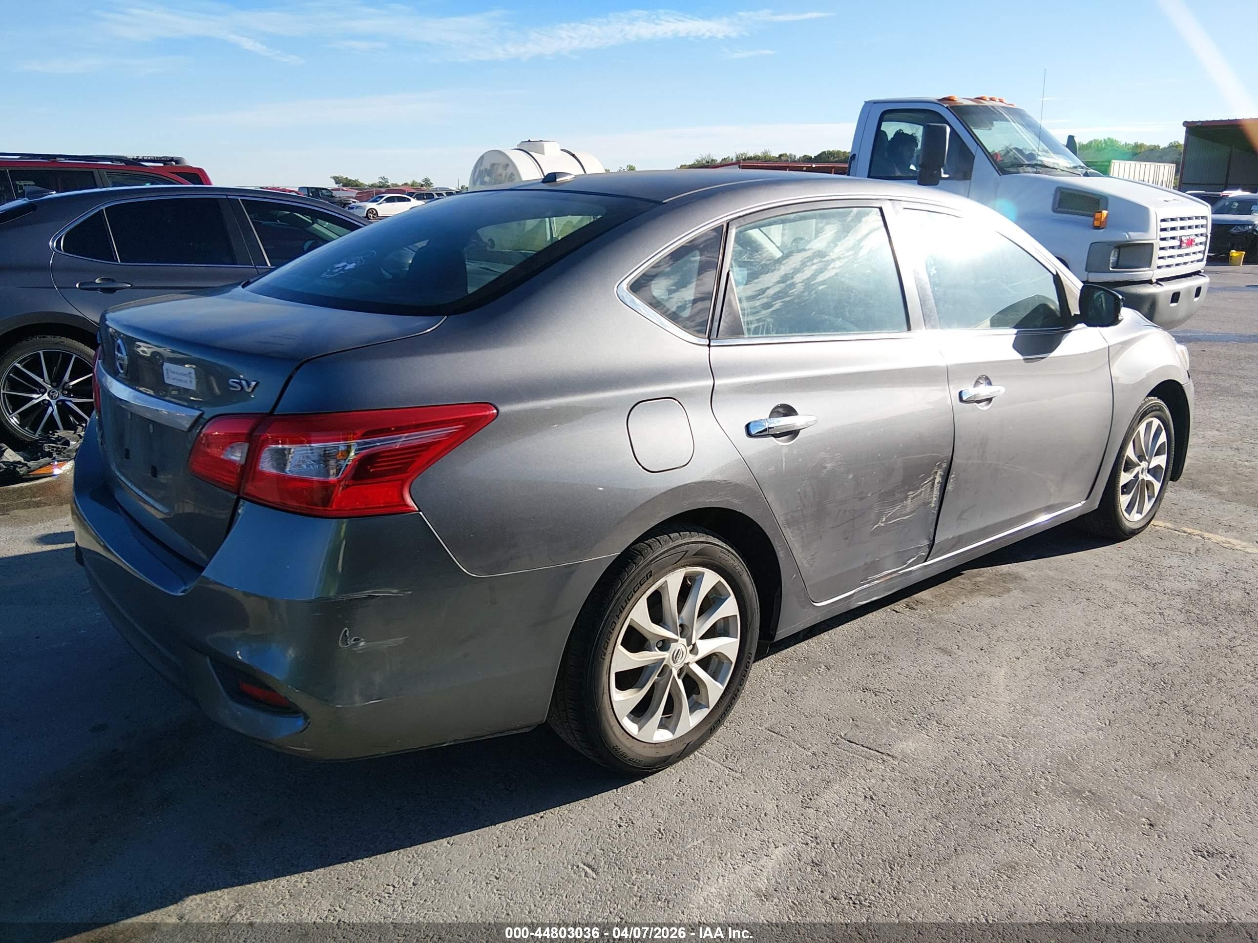 2019 Nissan Sentra Sv Серый vin: 3N1AB7AP9KY370653