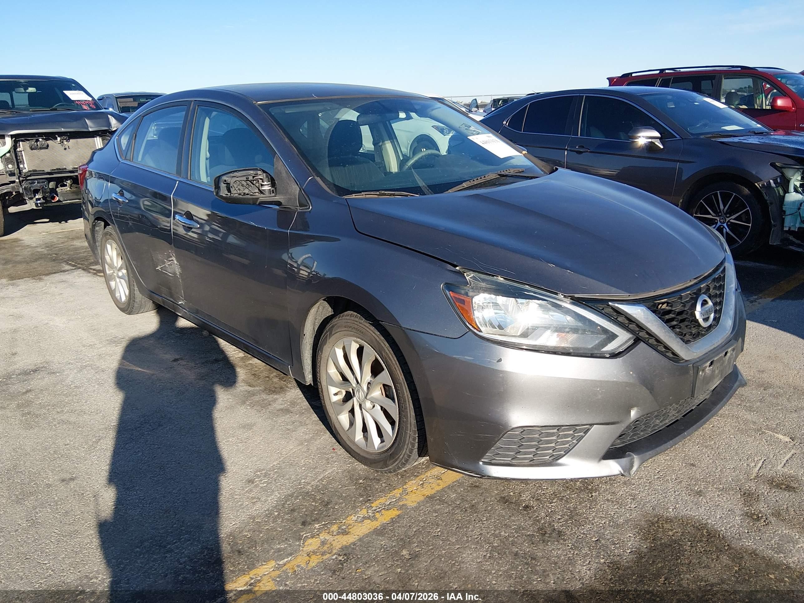 2019 Nissan Sentra Sv Серый vin: 3N1AB7AP9KY370653