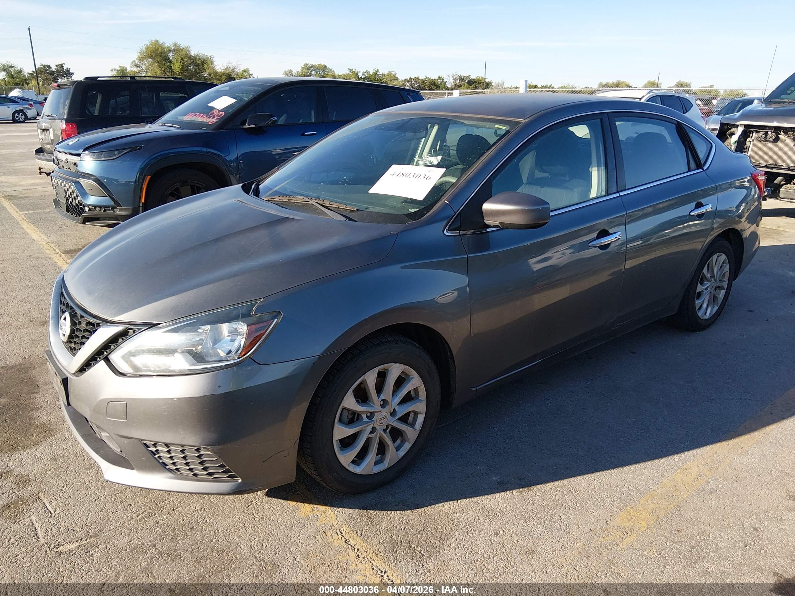 2019 Nissan Sentra Sv Серый vin: 3N1AB7AP9KY370653