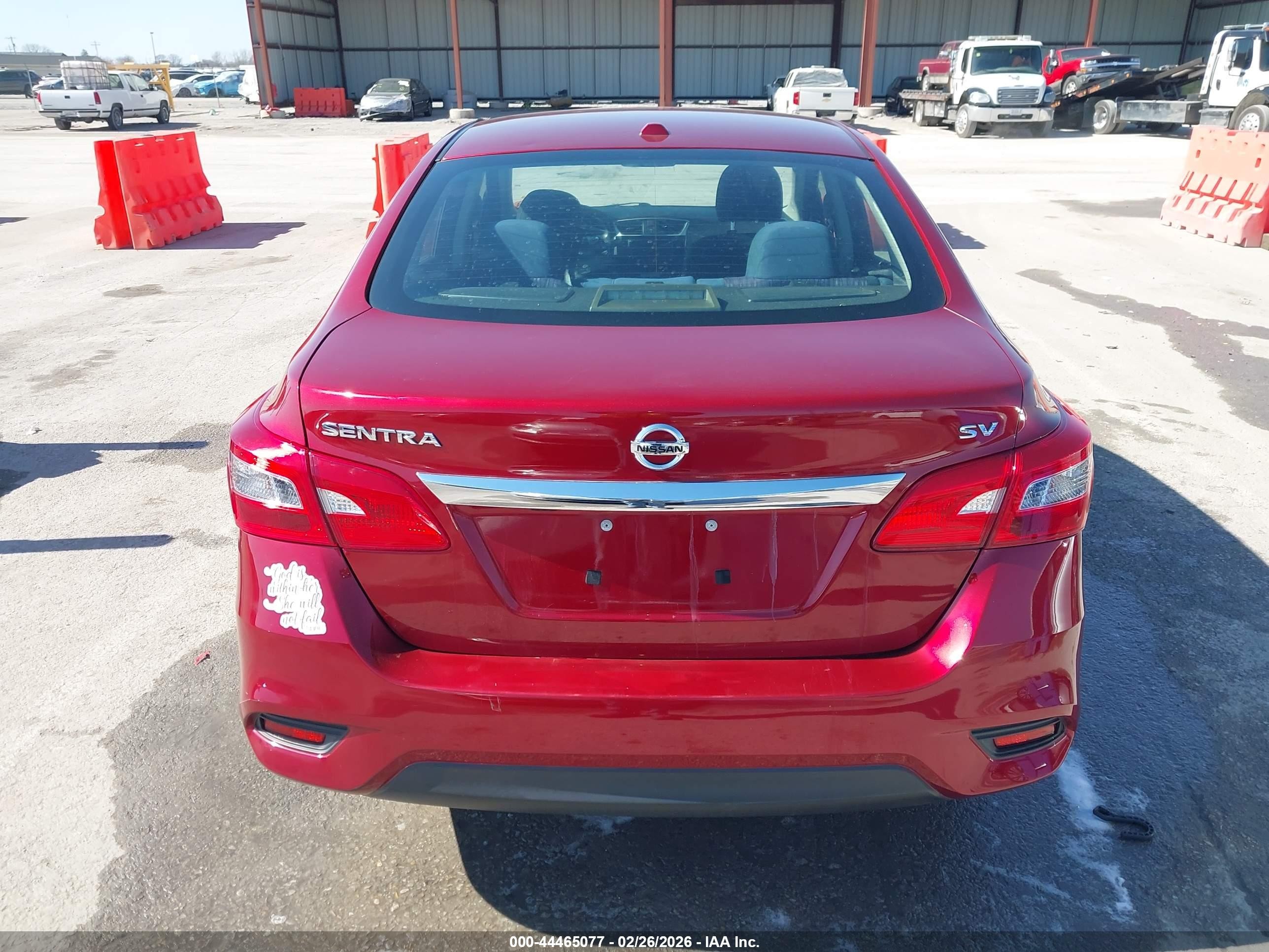 2019 Nissan Sentra Sv Red vin: 3N1AB7AP9KY399019