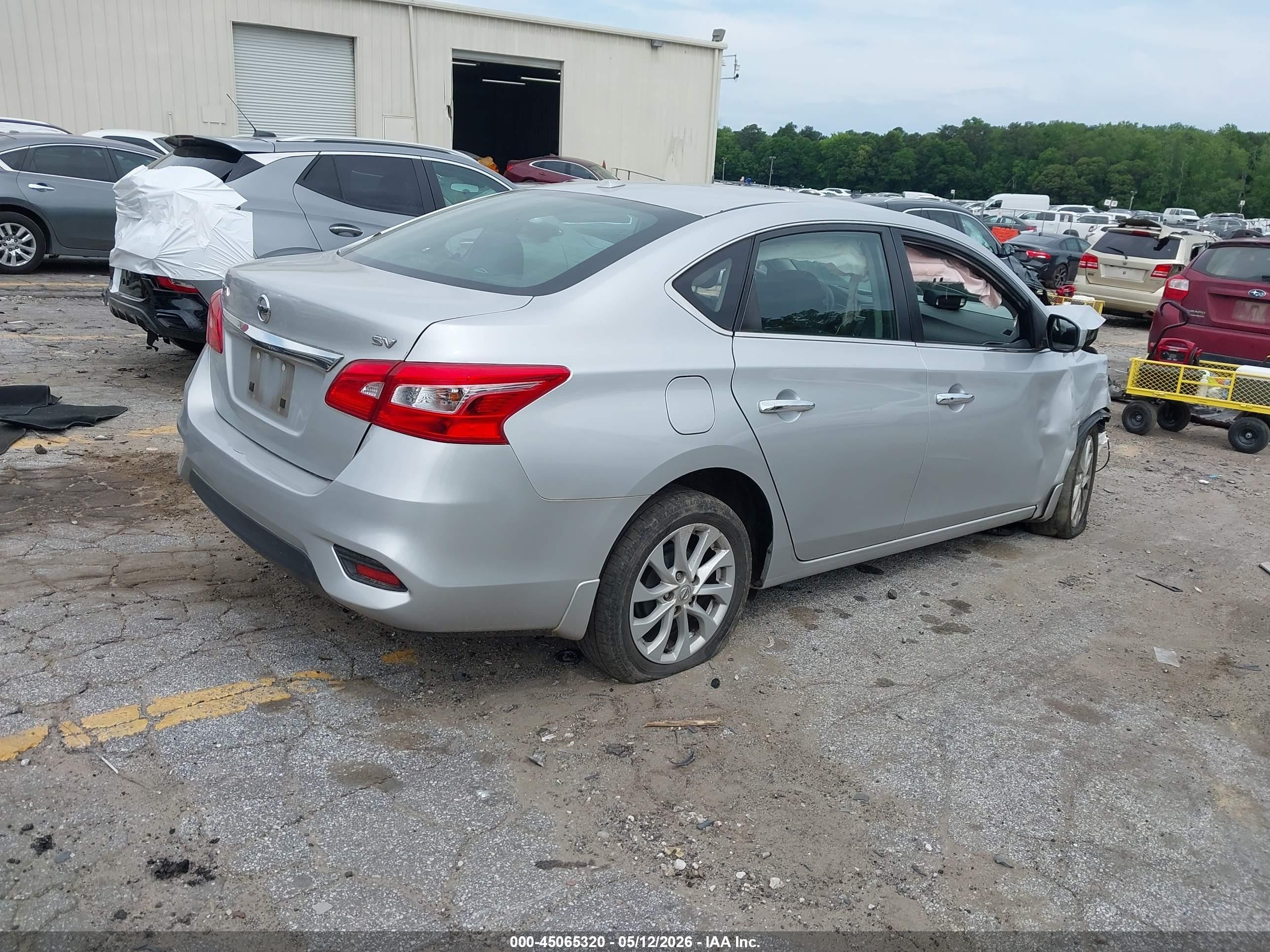 2019 Nissan Sentra Sv Серебряный vin: 3N1AB7AP9KY439762