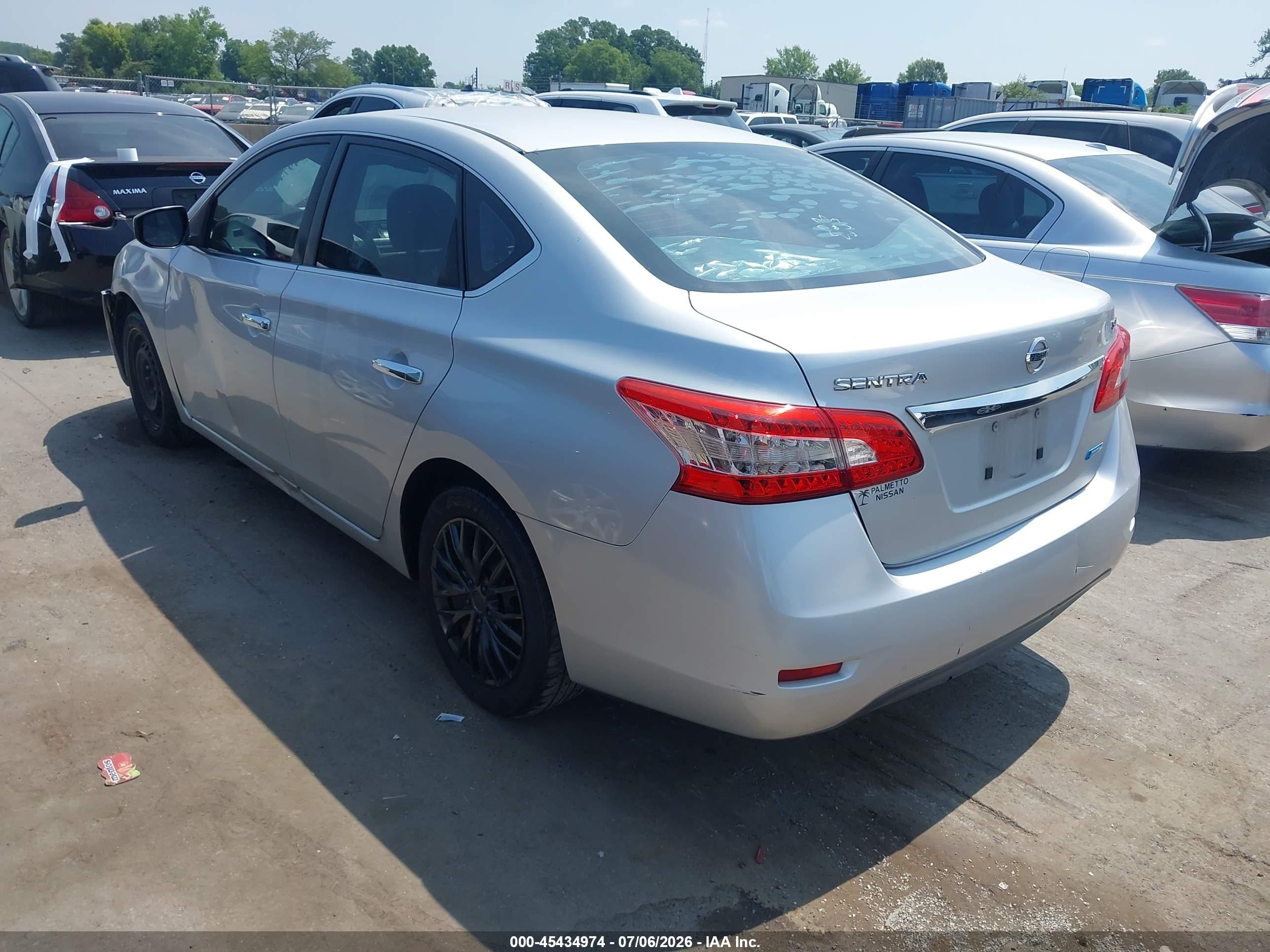 2013 Nissan Sentra Sv Silver vin: 3N1AB7APXDL608123