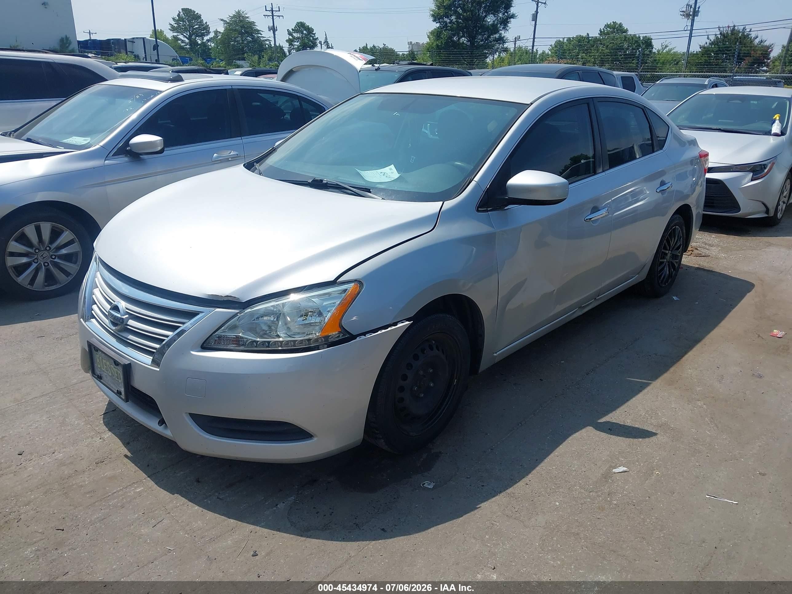 2013 Nissan Sentra Sv Silver vin: 3N1AB7APXDL608123