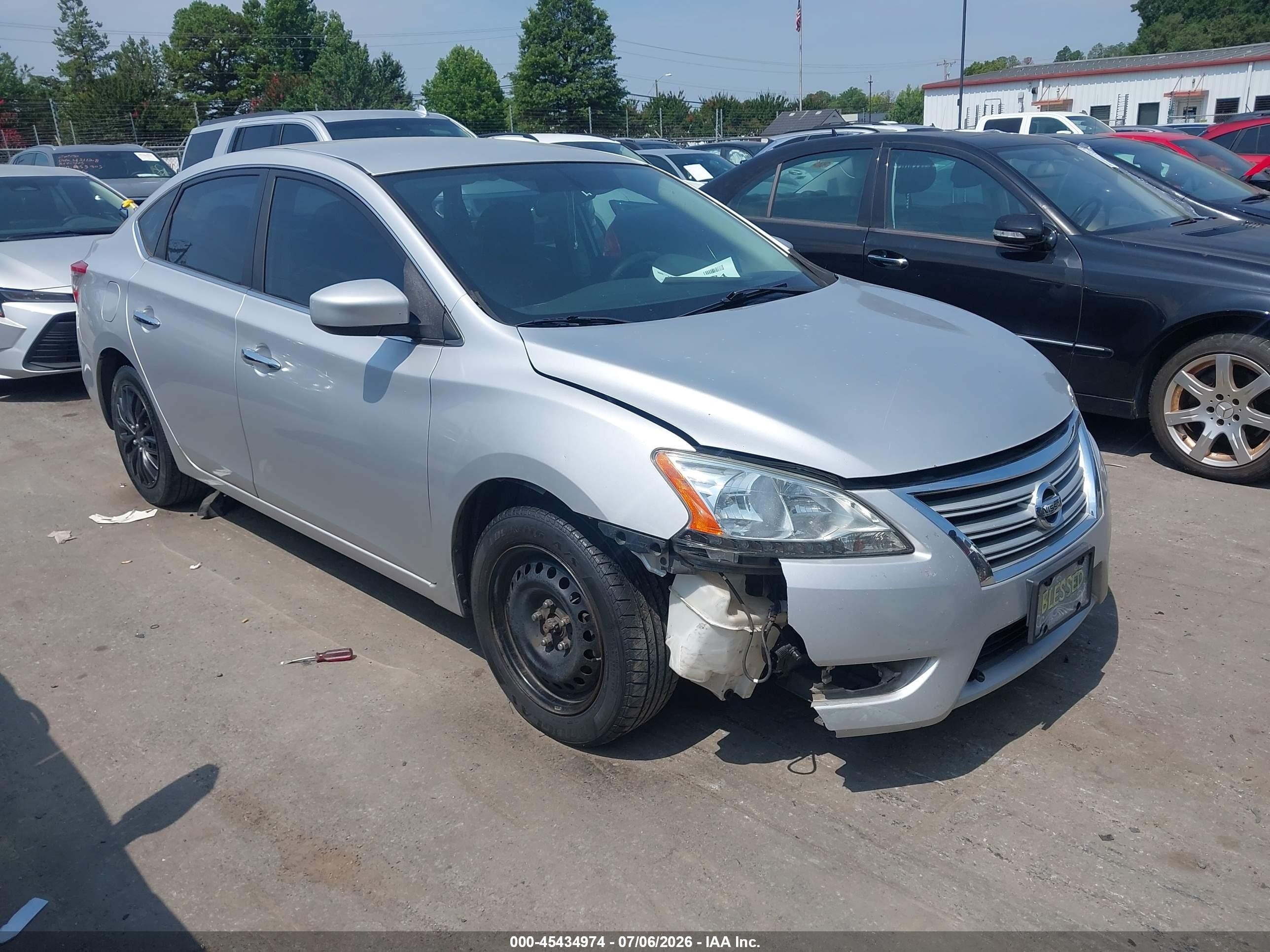 2013 Nissan Sentra Sv Silver vin: 3N1AB7APXDL608123