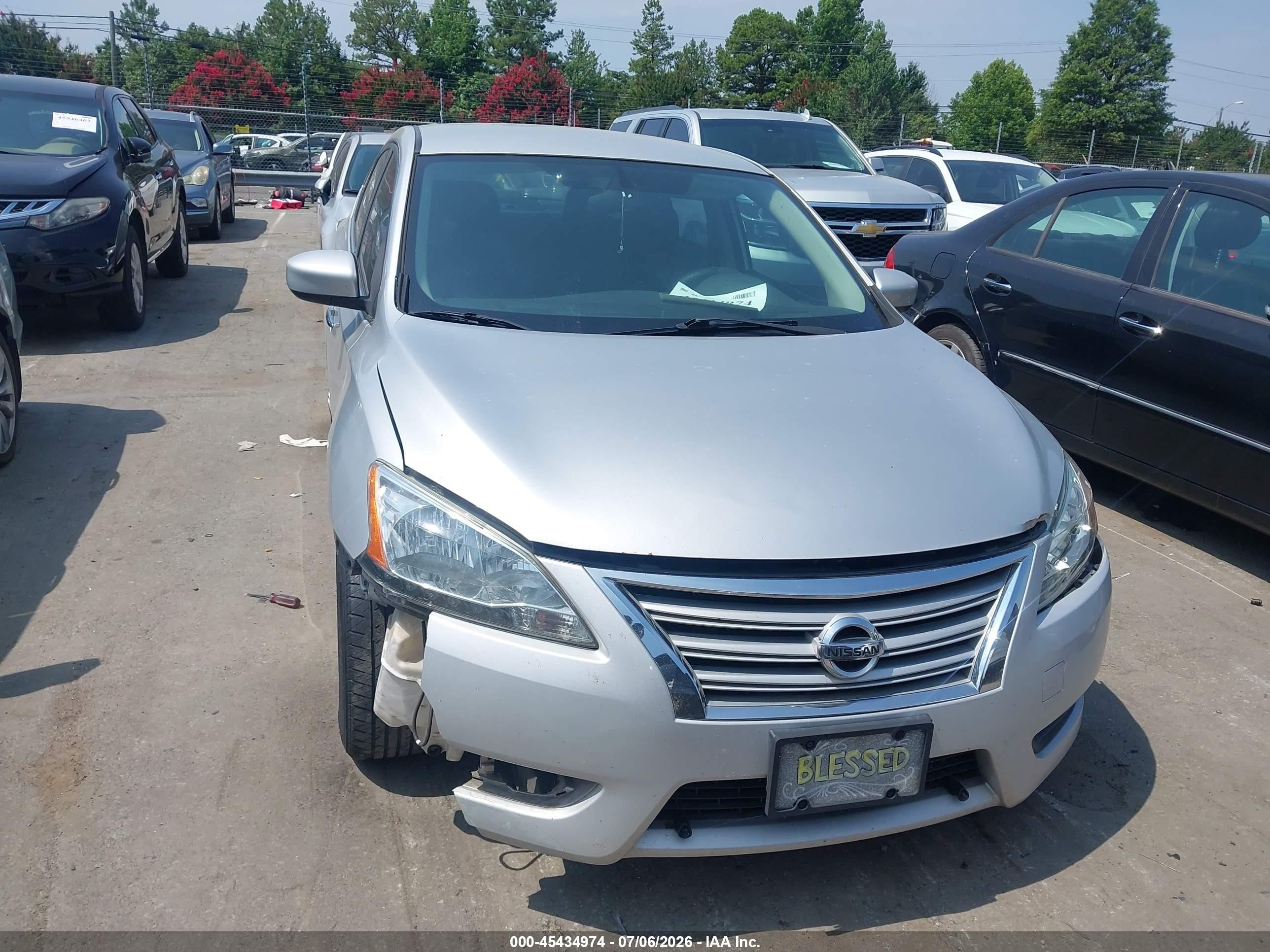 2013 Nissan Sentra Sv Silver vin: 3N1AB7APXDL608123