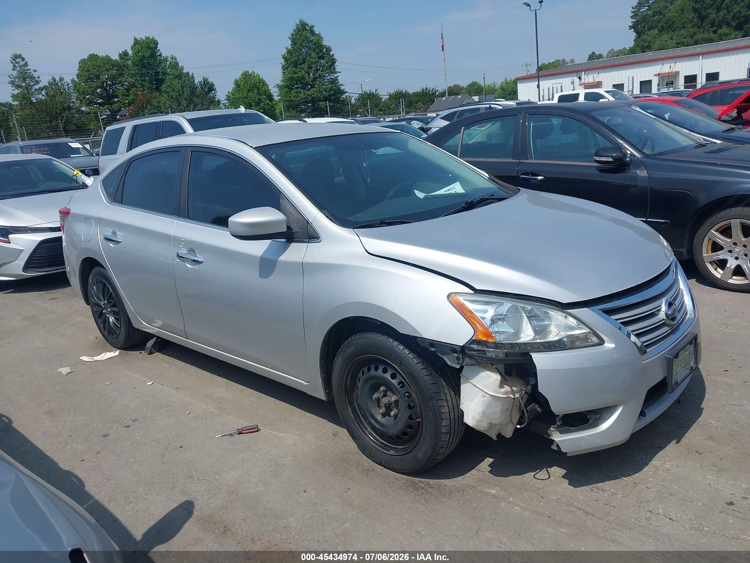 2013 Nissan Sentra Sv Silver vin: 3N1AB7APXDL608123