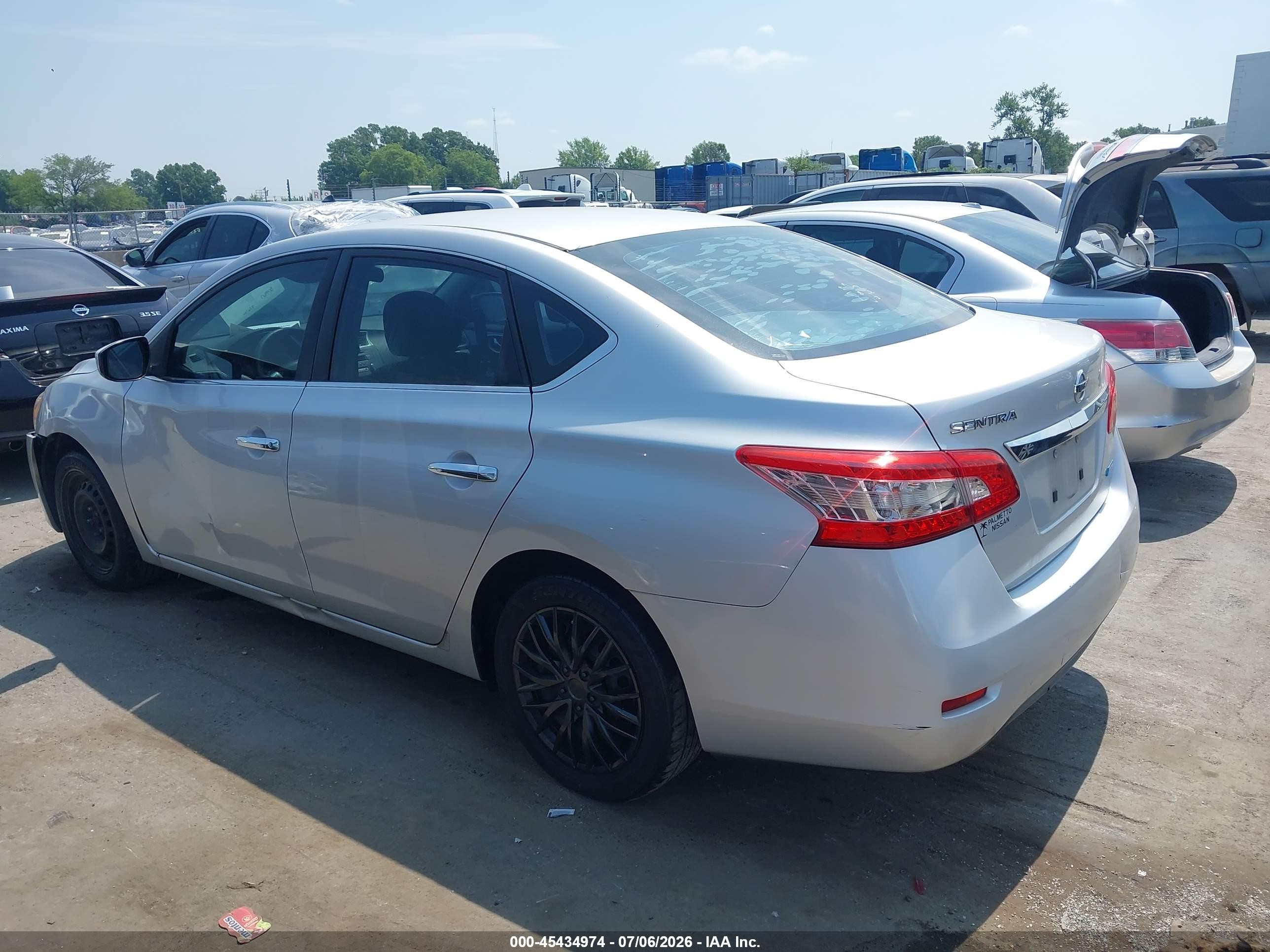 2013 Nissan Sentra Sv Silver vin: 3N1AB7APXDL608123