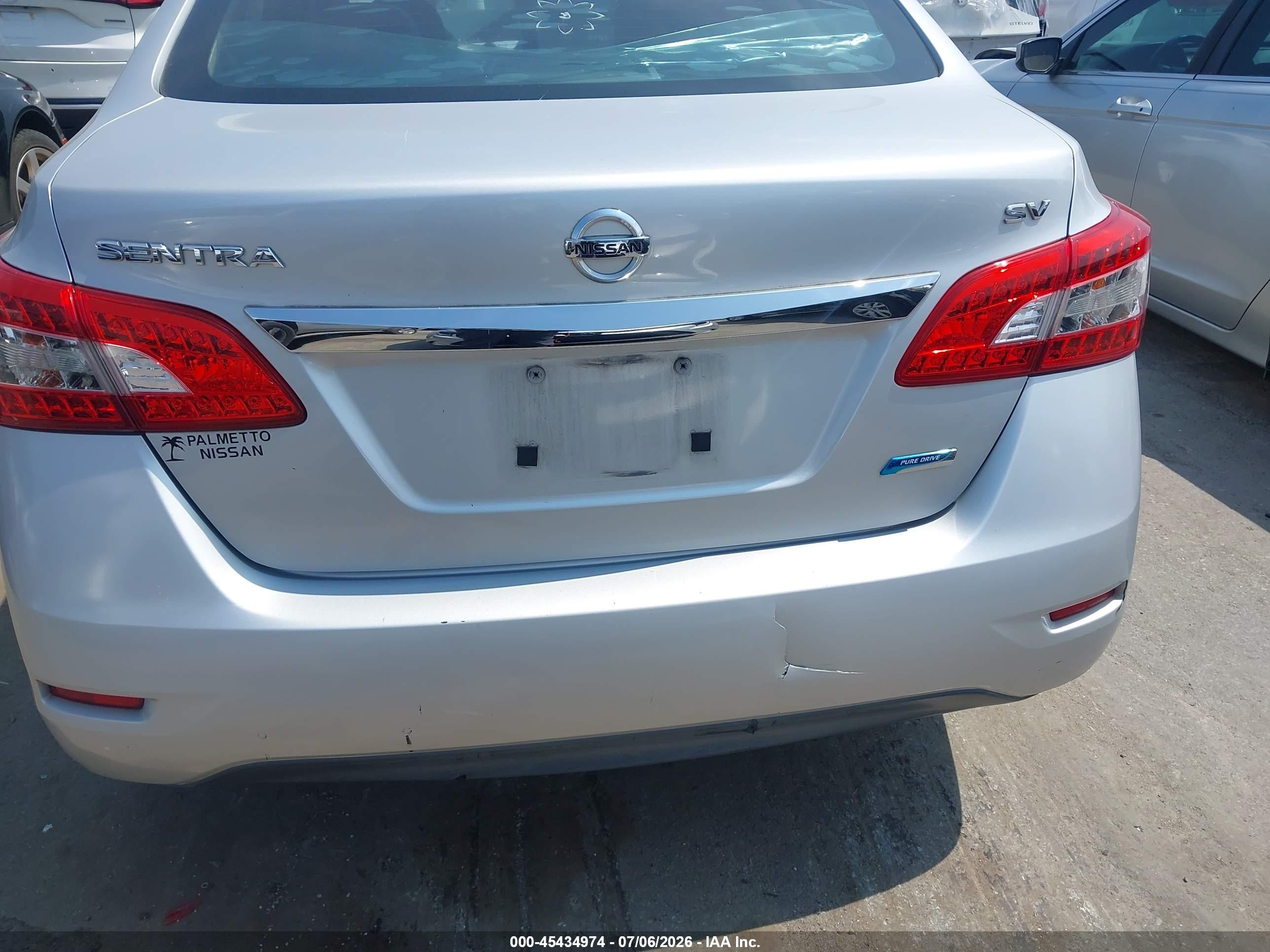 2013 Nissan Sentra Sv Silver vin: 3N1AB7APXDL608123