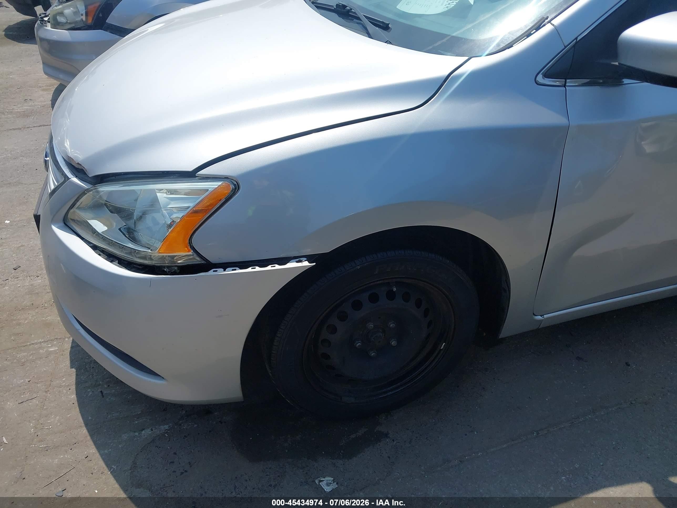 2013 Nissan Sentra Sv Silver vin: 3N1AB7APXDL608123