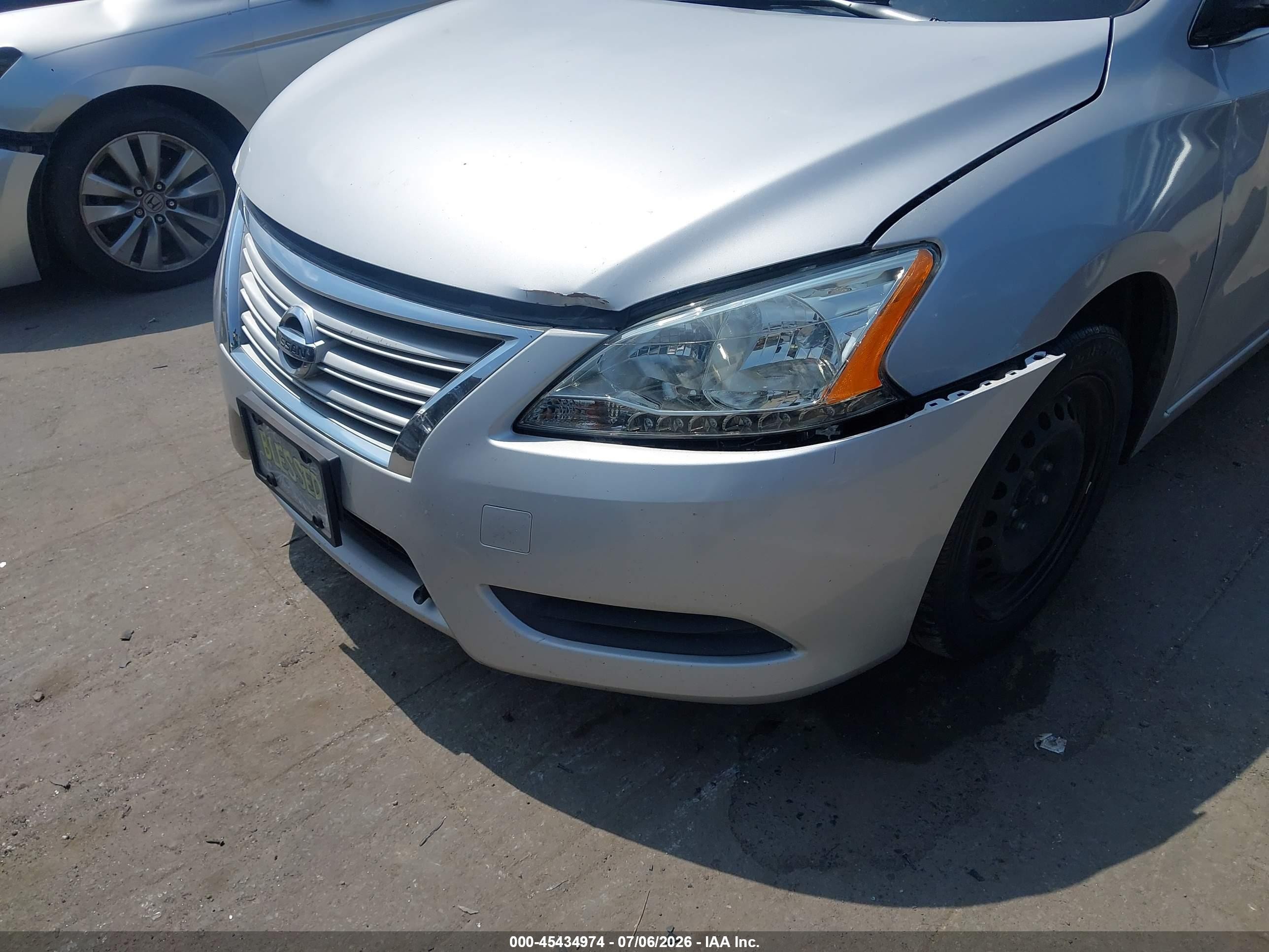 2013 Nissan Sentra Sv Silver vin: 3N1AB7APXDL608123