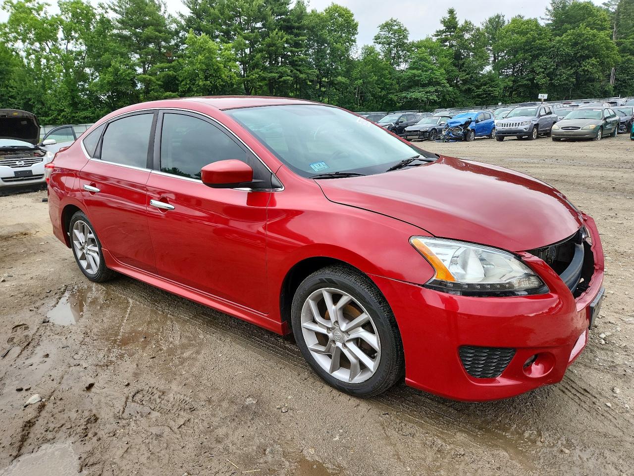 2013 Nissan Sentra S Red vin: 3N1AB7APXDL615380