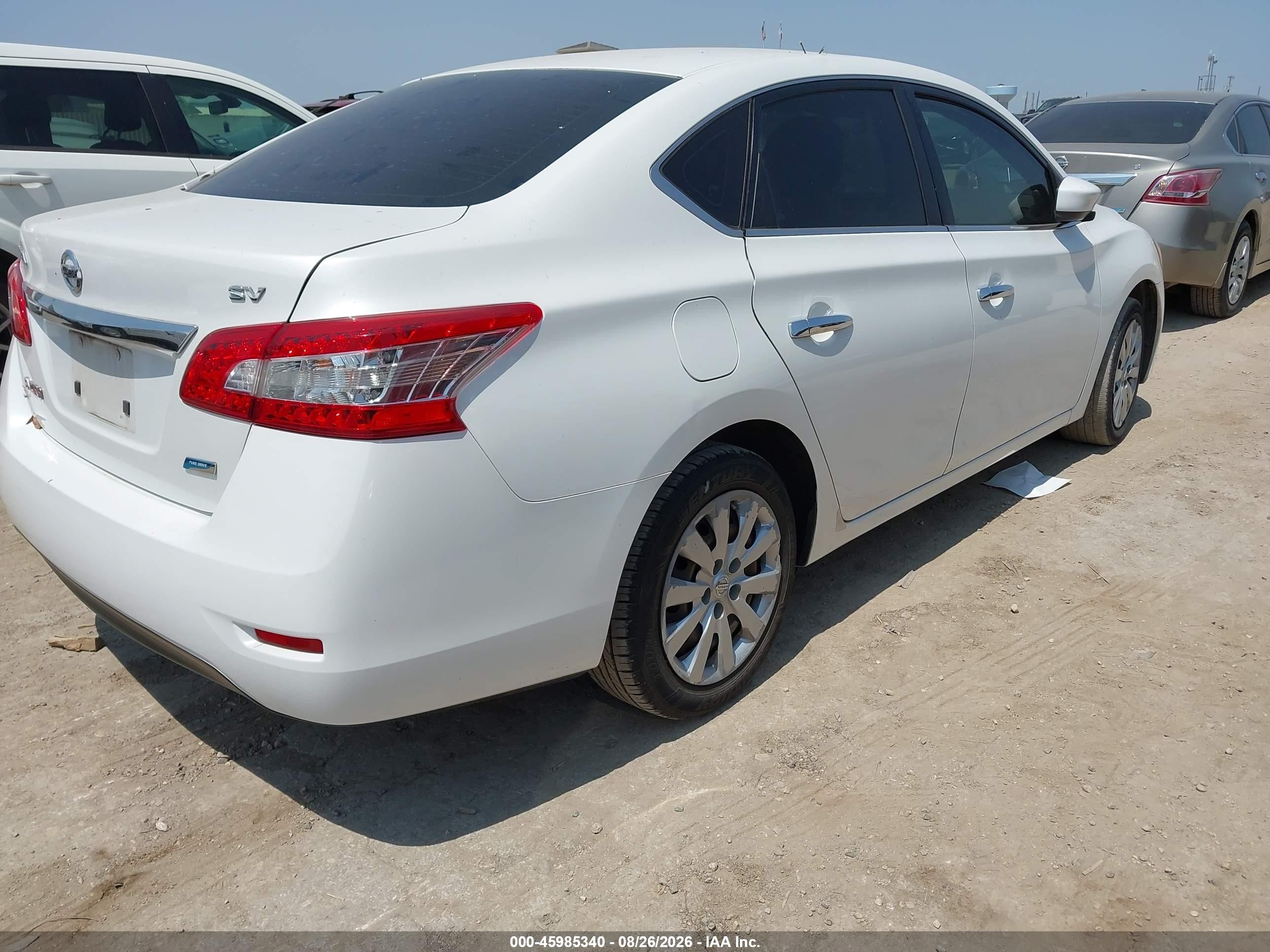 2013 Nissan Sentra Sv White vin: 3N1AB7APXDL648217