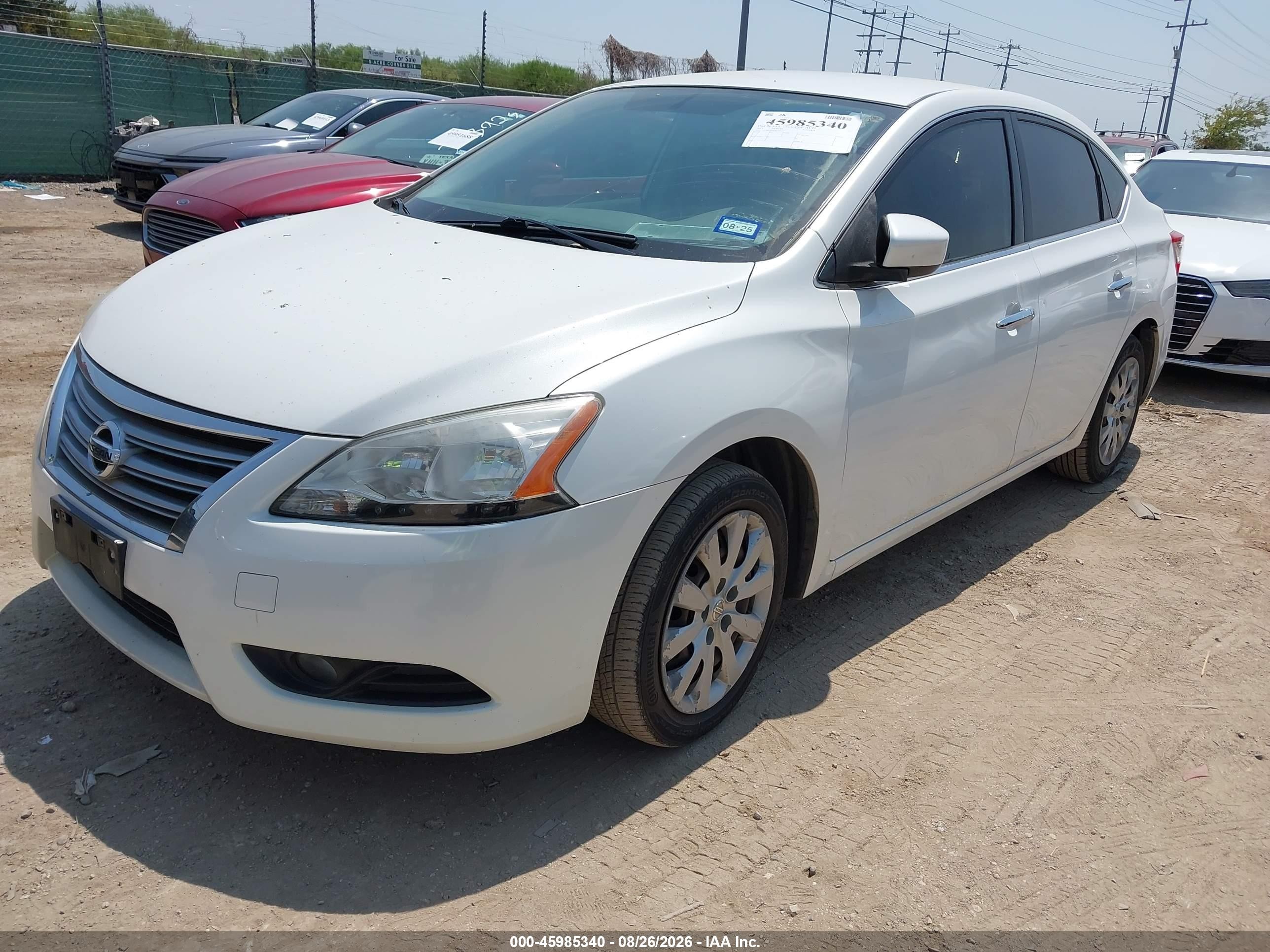 2013 Nissan Sentra Sv White vin: 3N1AB7APXDL648217