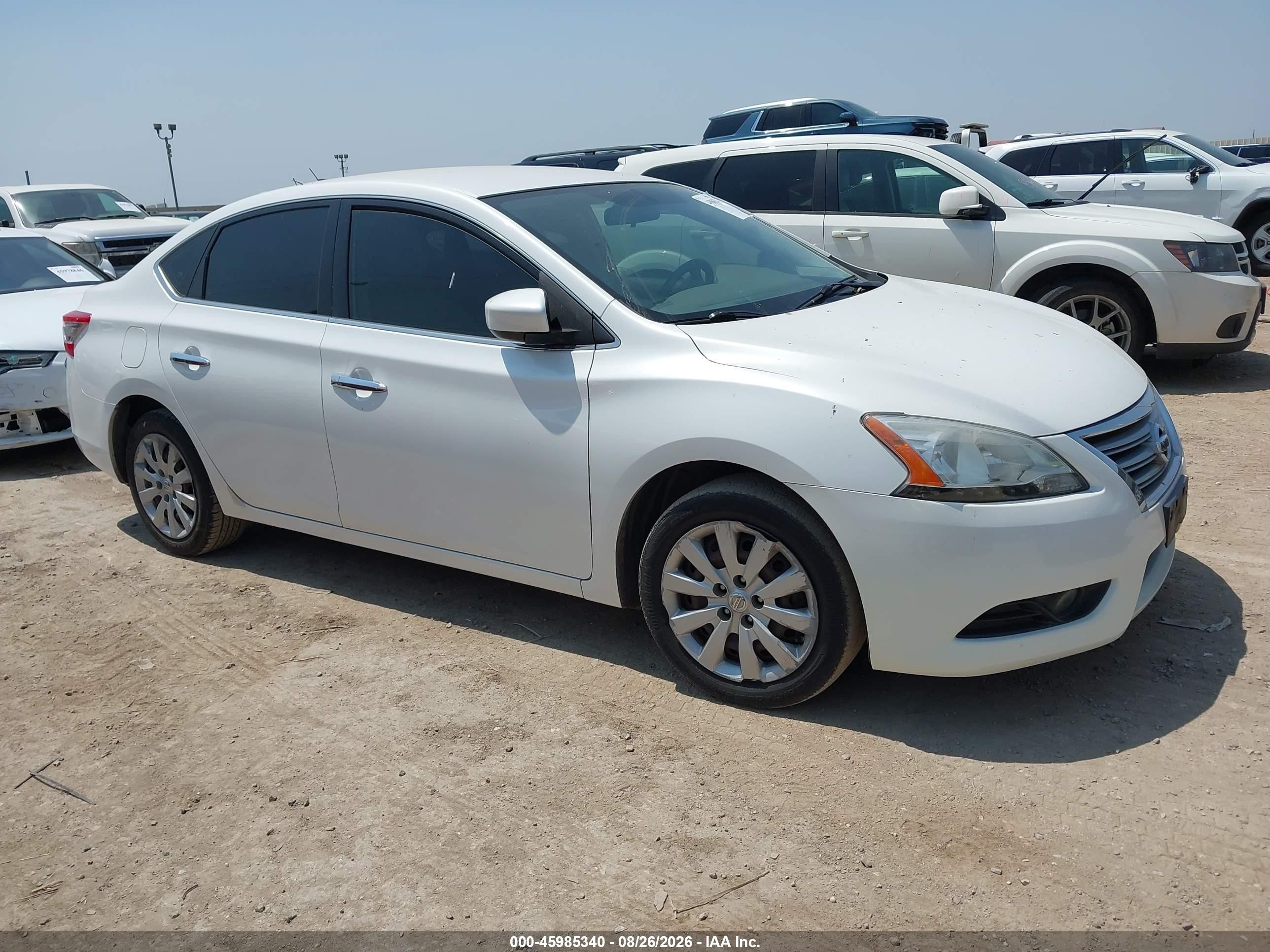 2013 Nissan Sentra Sv White vin: 3N1AB7APXDL648217