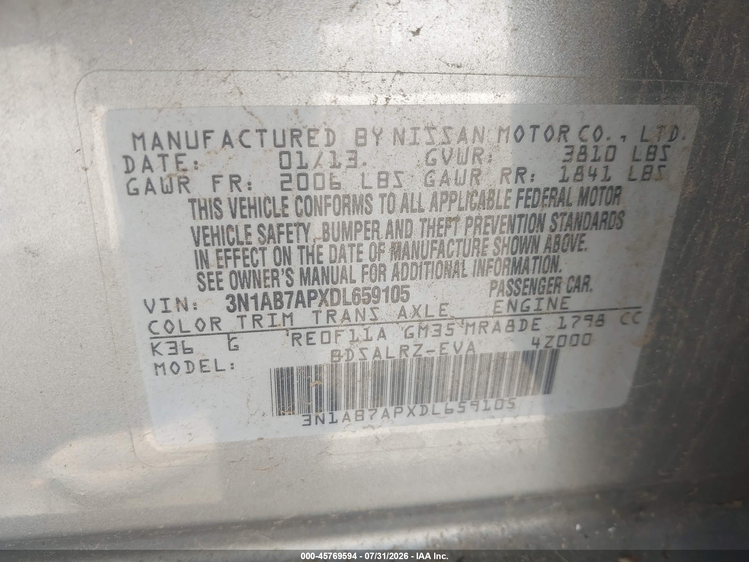 2013 Nissan Sentra Sr Серебряный vin: 3N1AB7APXDL659105