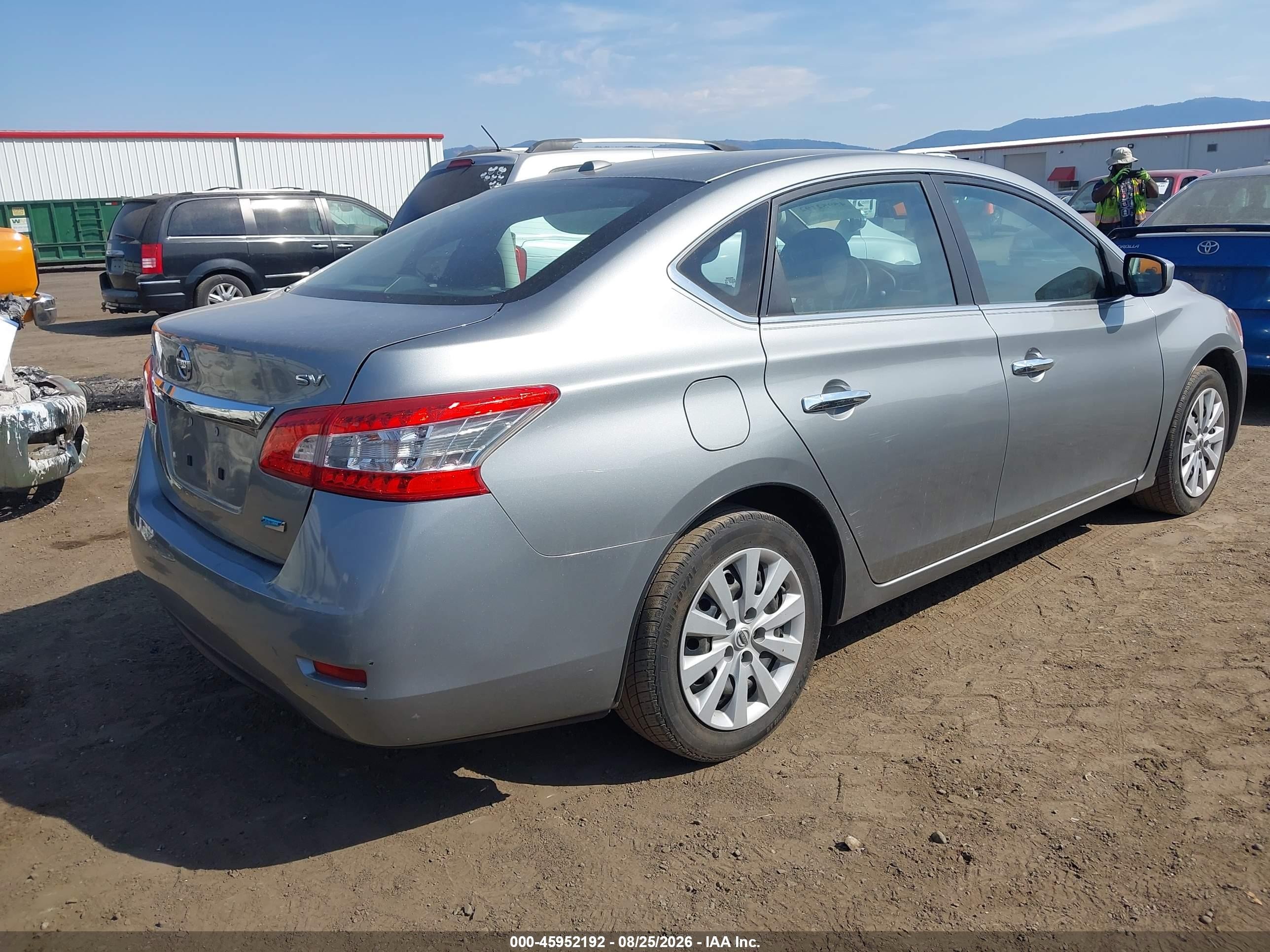 2013 Nissan Sentra Sv Silver vin: 3N1AB7APXDL665244