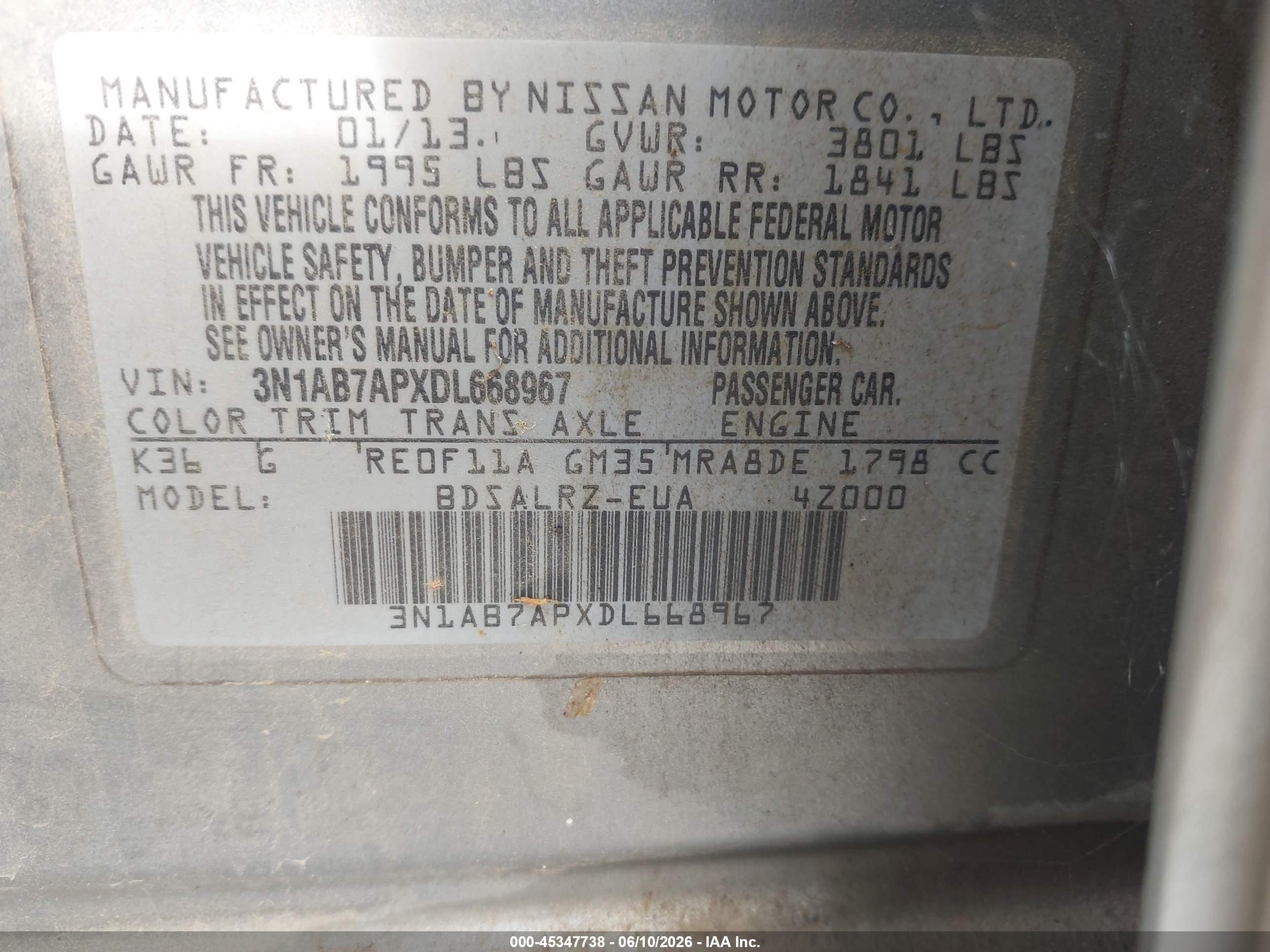 2013 Nissan Sentra Sr Silver vin: 3N1AB7APXDL668967