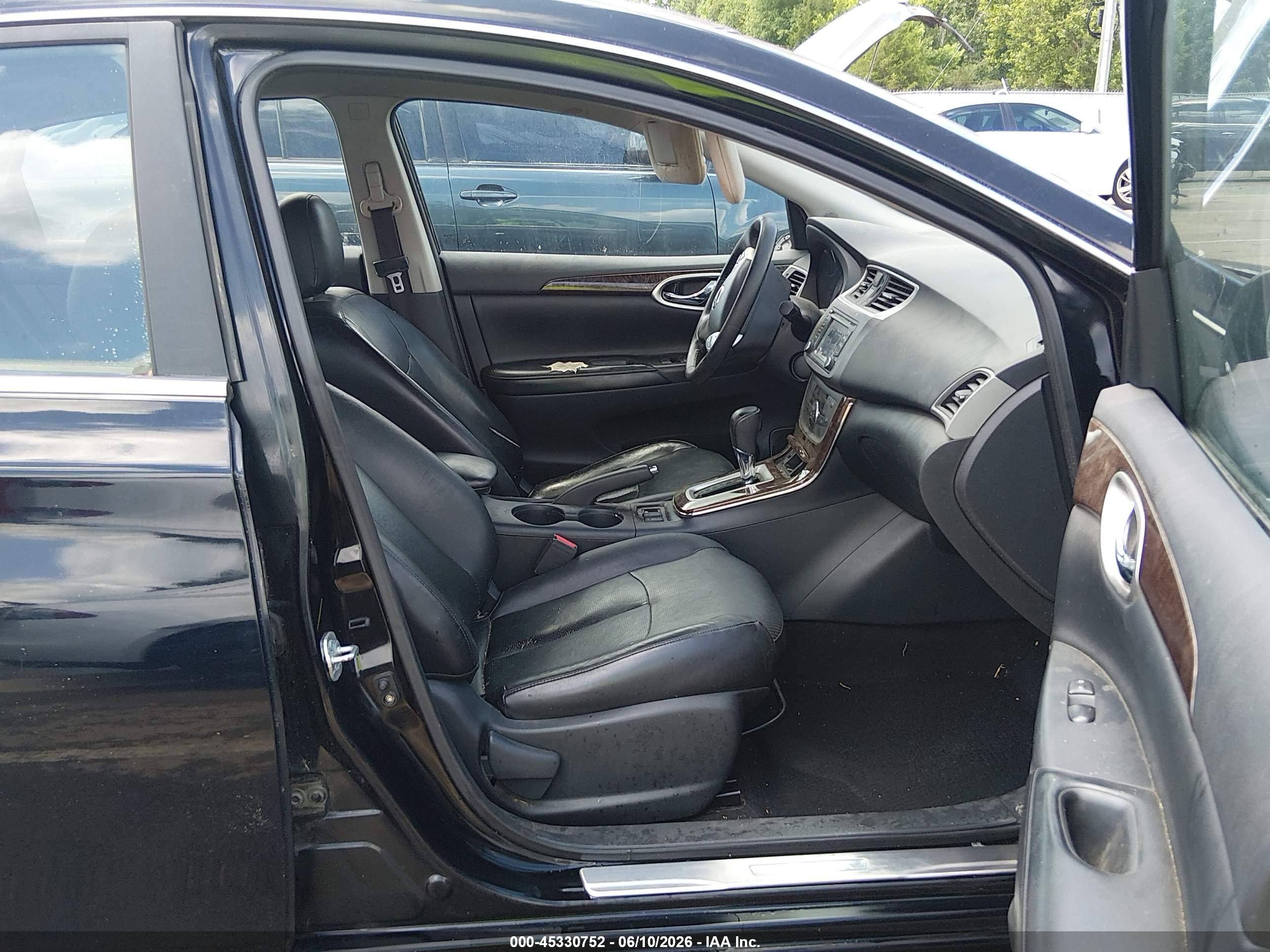 2013 Nissan Sentra Sl Black vin: 3N1AB7APXDL709906