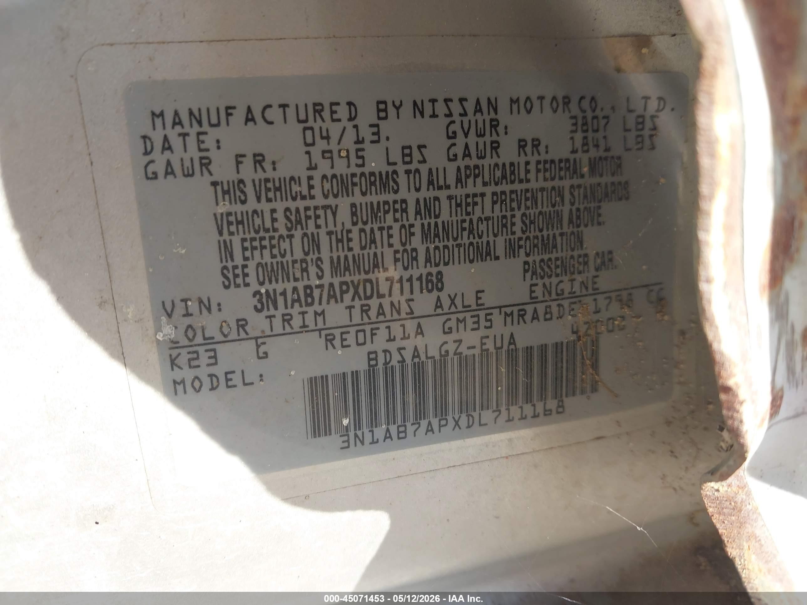 2013 Nissan Sentra Sl Серебряный vin: 3N1AB7APXDL711168