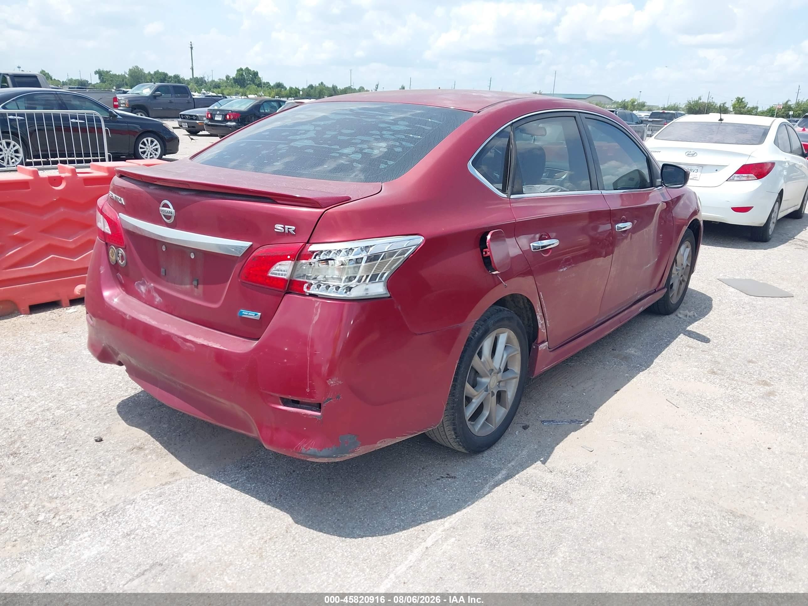 2013 Nissan Sentra Sr Burgundy vin: 3N1AB7APXDL762640