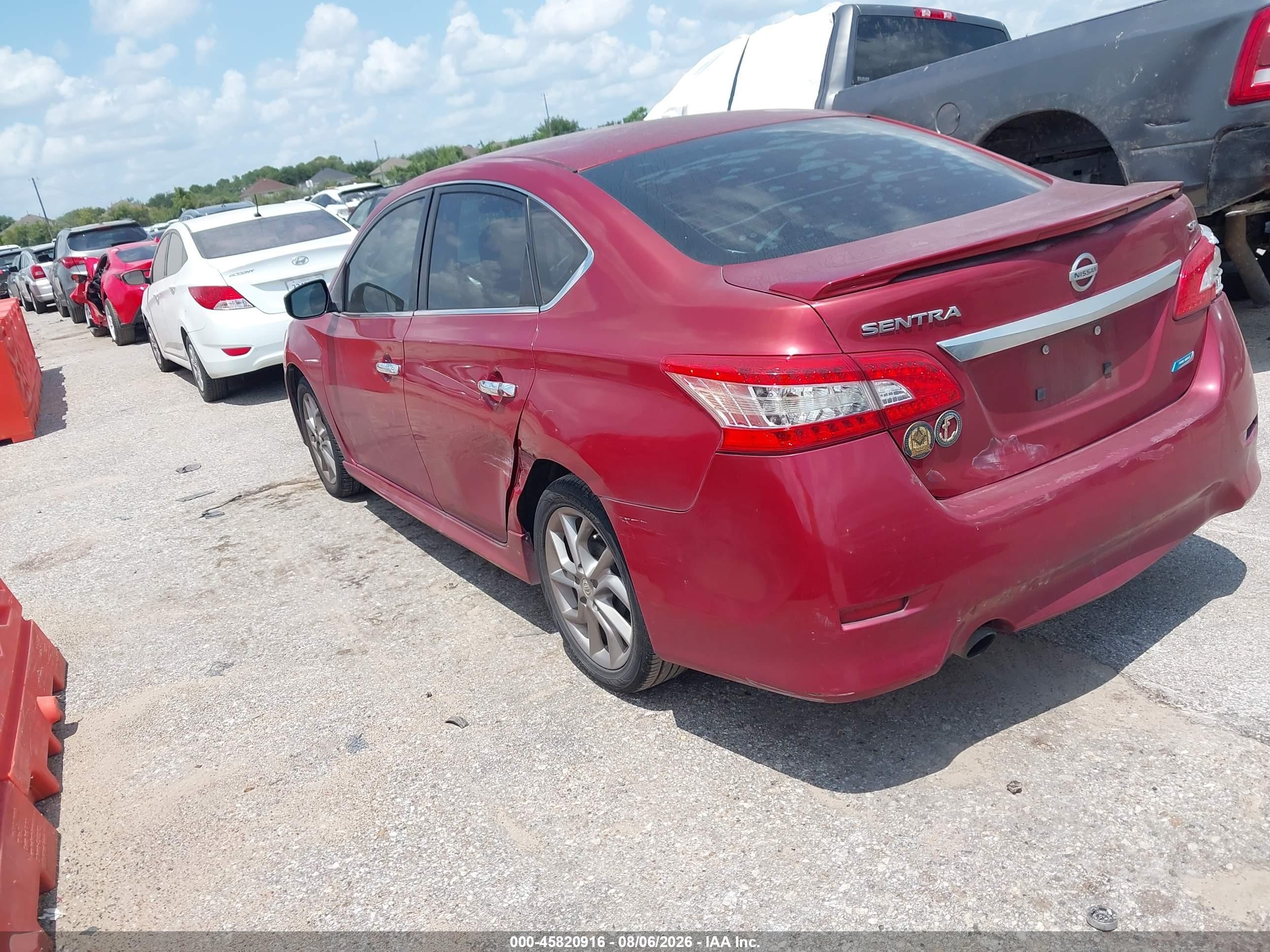 2013 Nissan Sentra Sr Burgundy vin: 3N1AB7APXDL762640