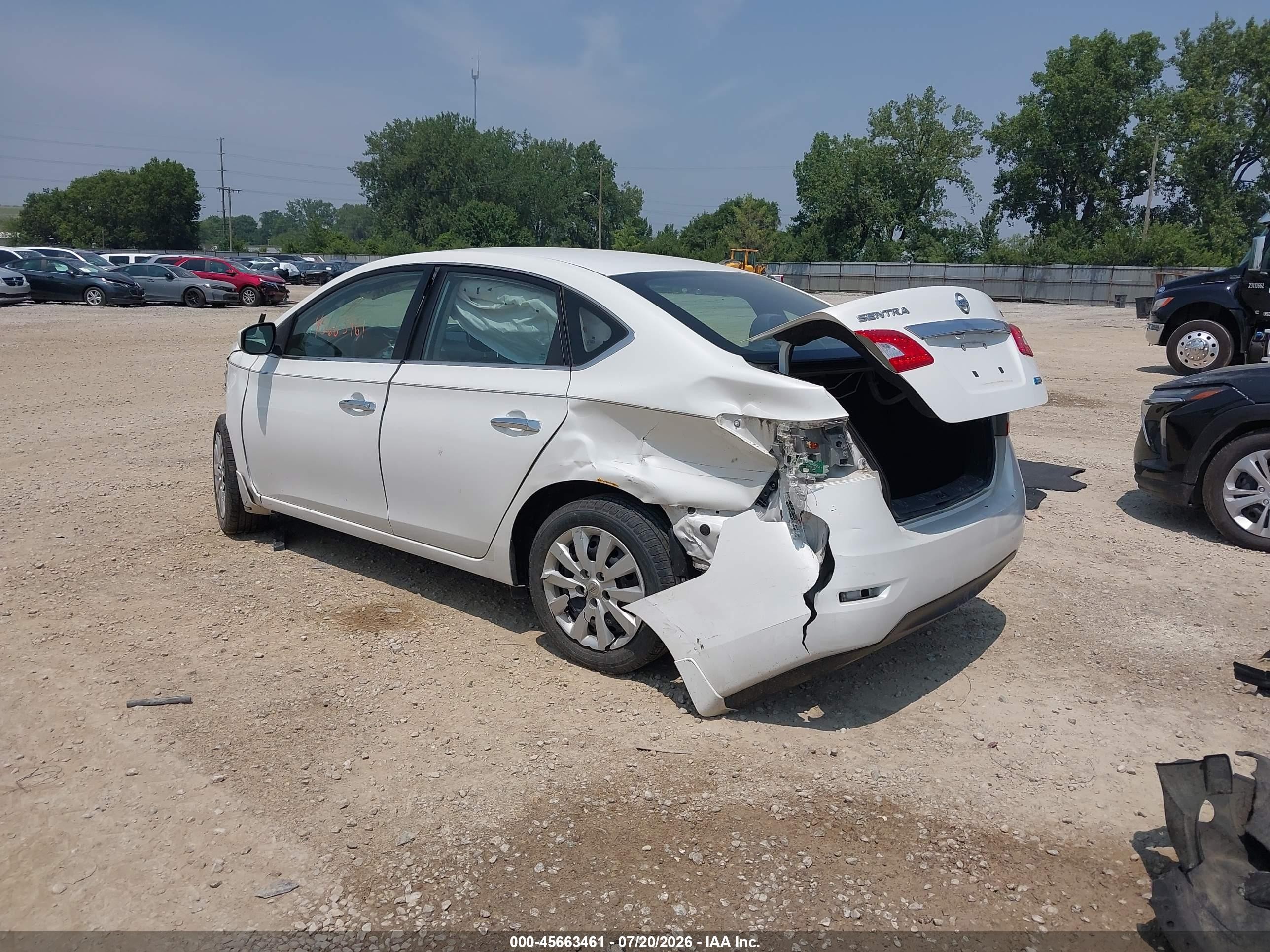 2013 Nissan Sentra Sv Белый vin: 3N1AB7APXDL769653