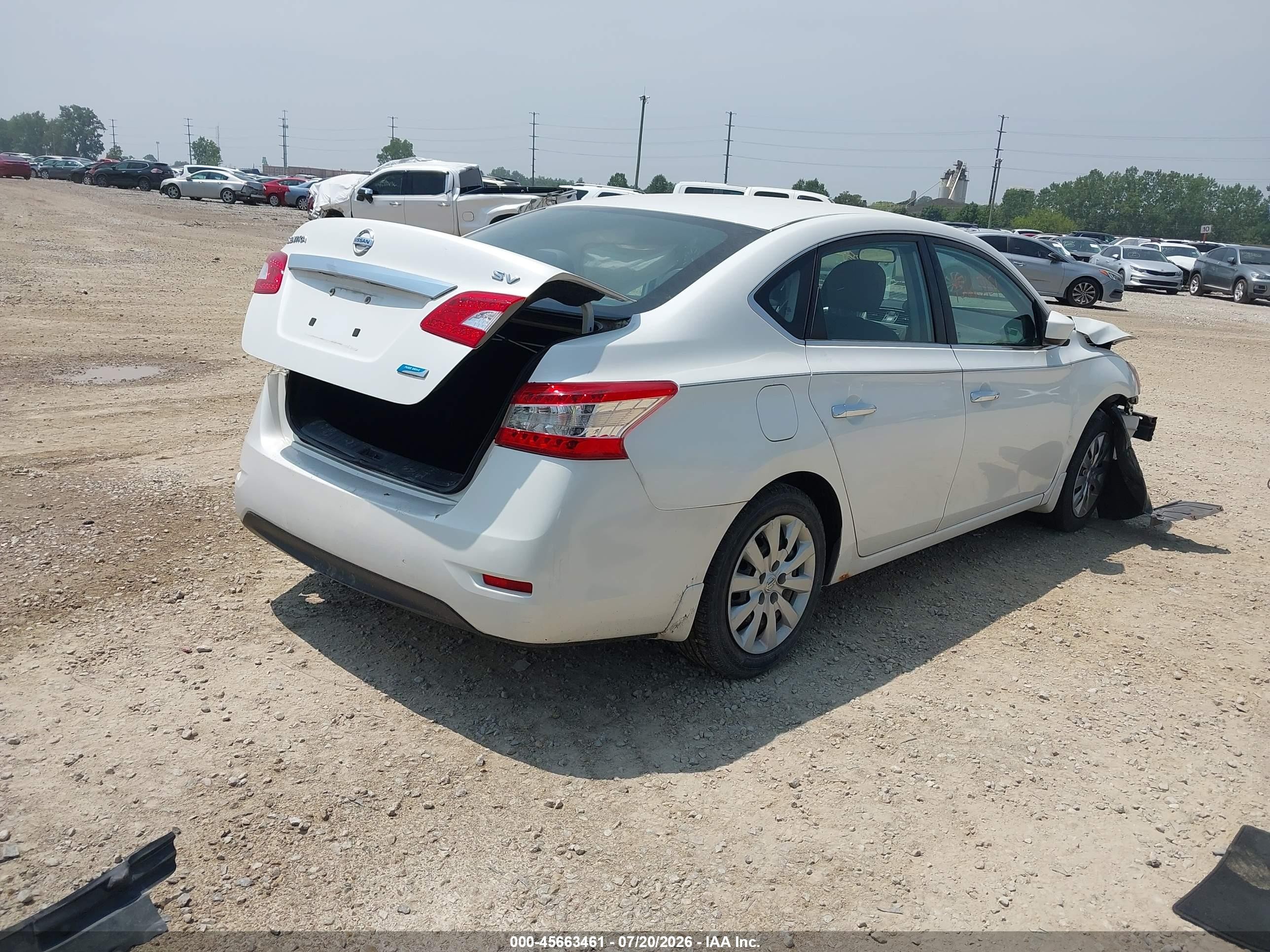2013 Nissan Sentra Sv Белый vin: 3N1AB7APXDL769653