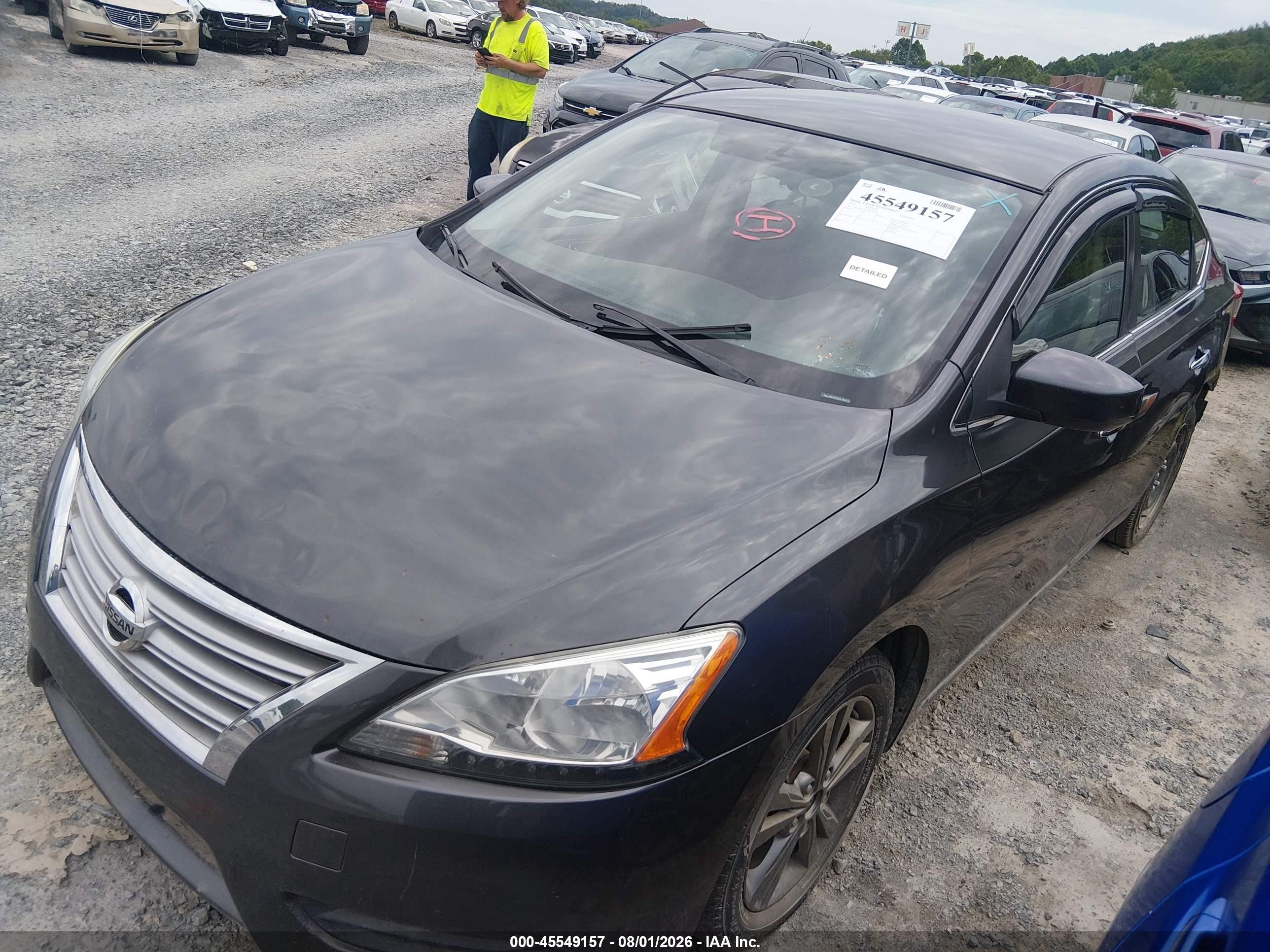 2013 Nissan Sentra S Gray vin: 3N1AB7APXDL789319
