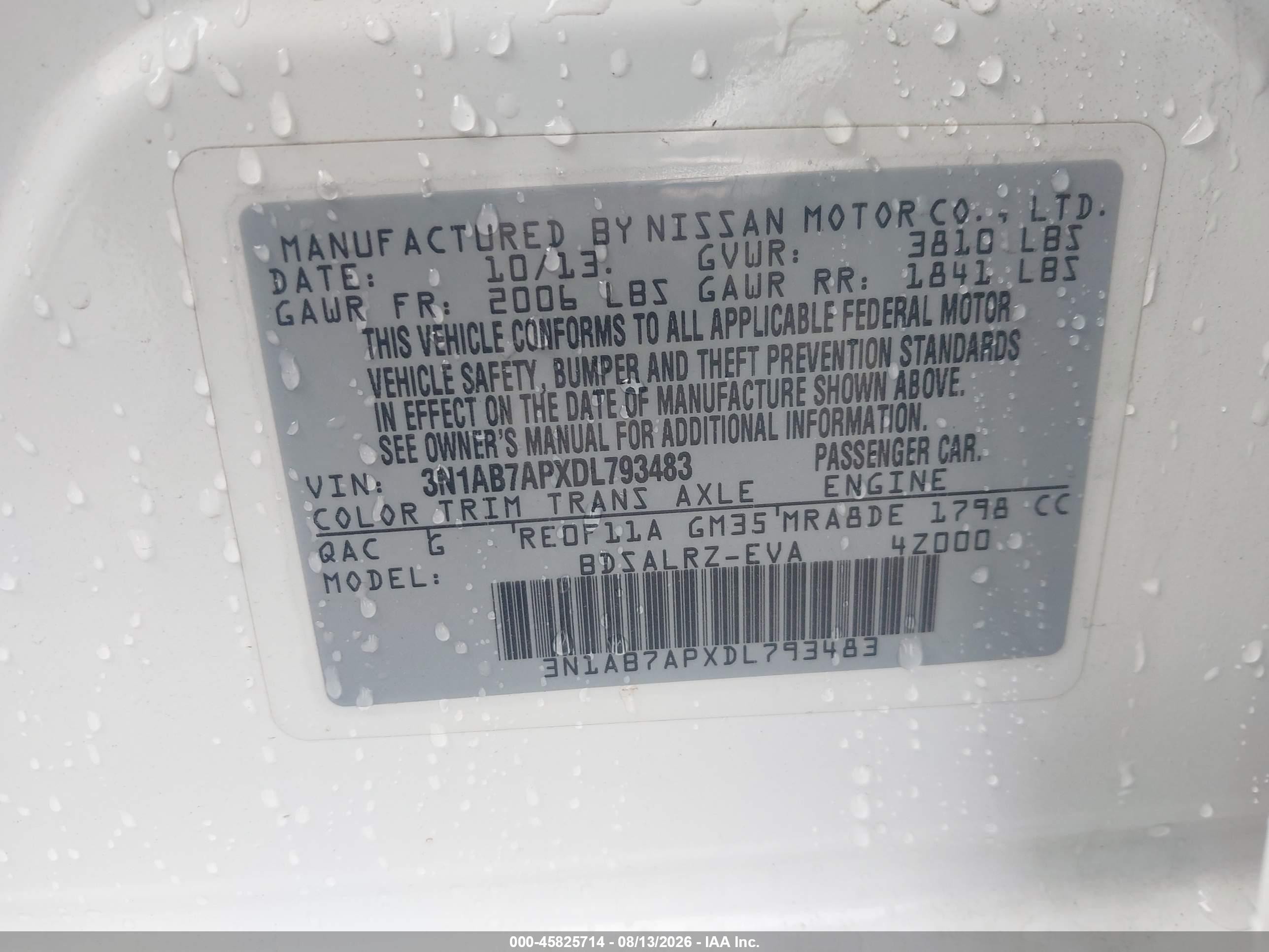 2013 Nissan Sentra Sr White vin: 3N1AB7APXDL793483